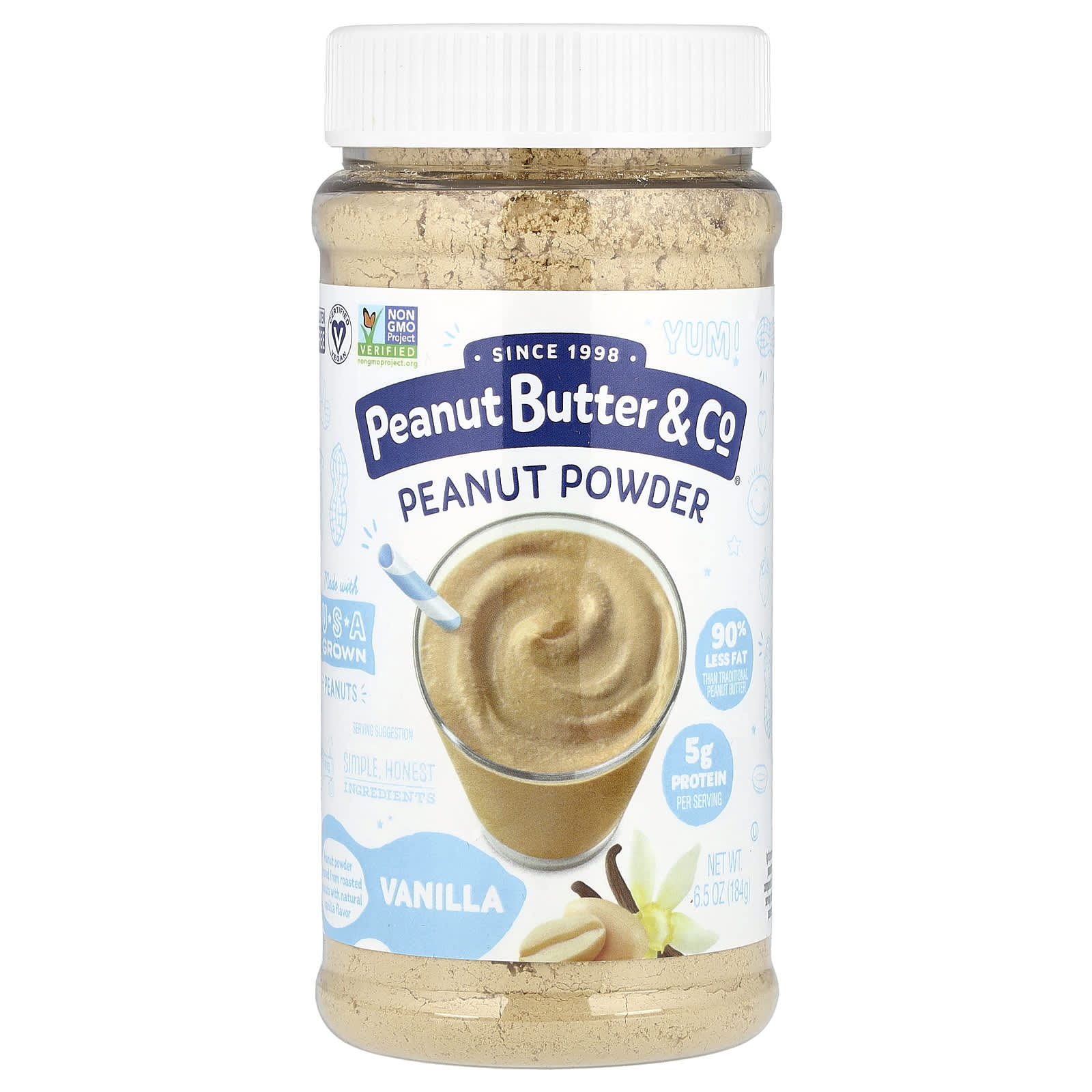 Peanut Butter & Co., Peanut Powder, Vanilla, 6.5 oz (184 g) - Image 1