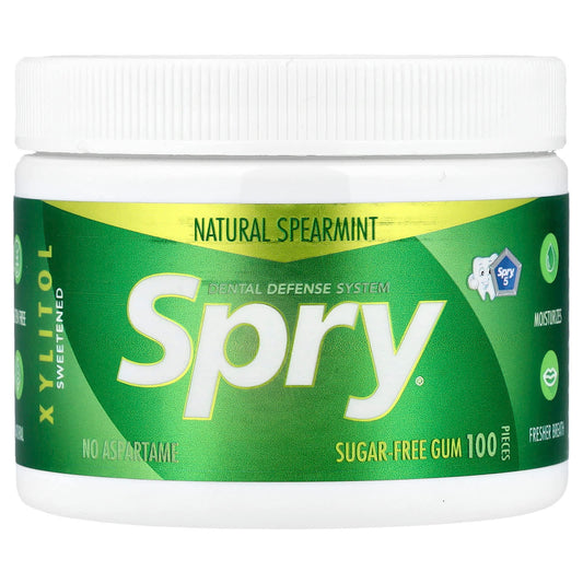 Xlear, Spry®, Sugar-Free Gum, Natural Spearmint, 100 Pieces - Image 1