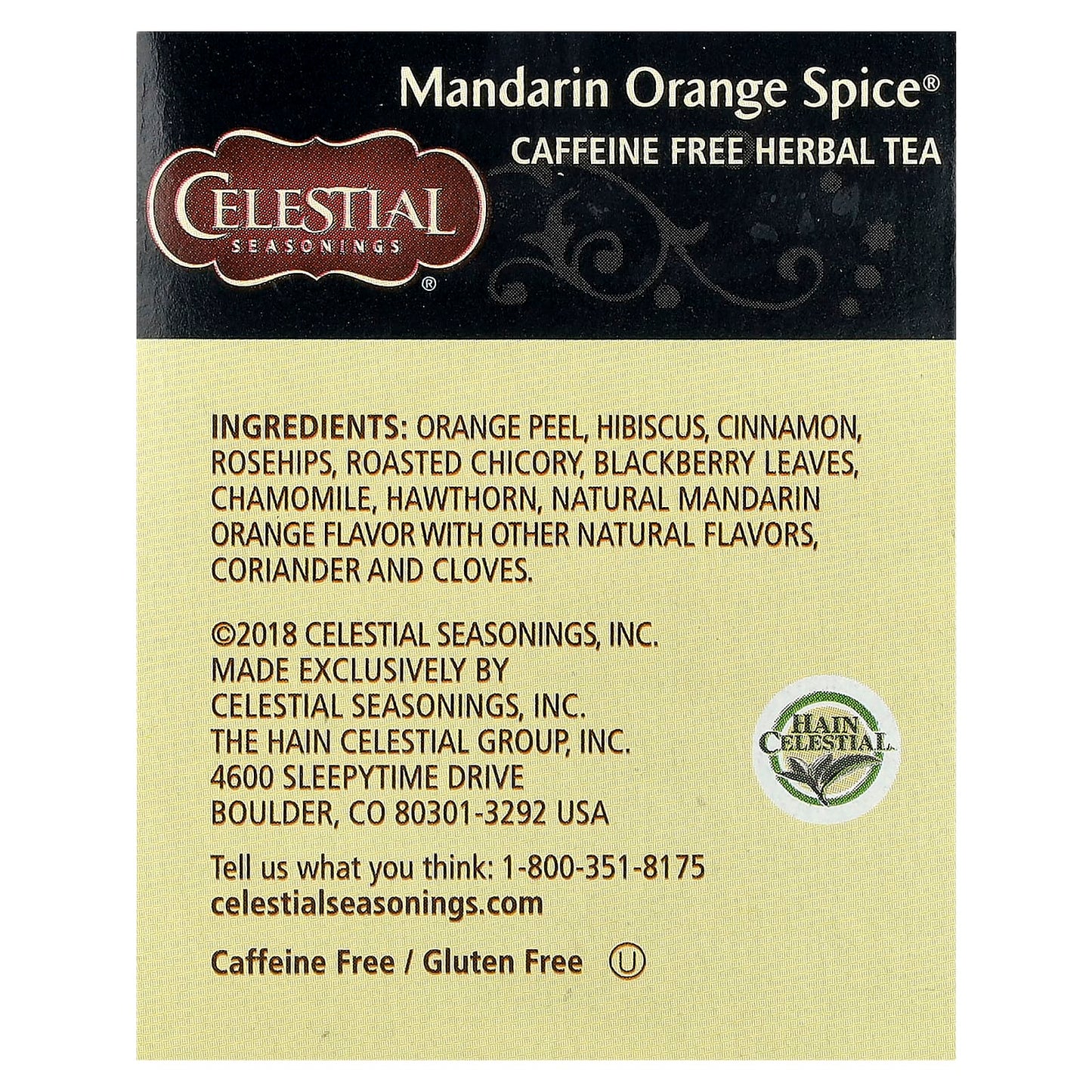 Celestial Seasonings Mandarin Orange Spice Herbal Tea, Caffeine Free, 20 Tea Bags - Image 2