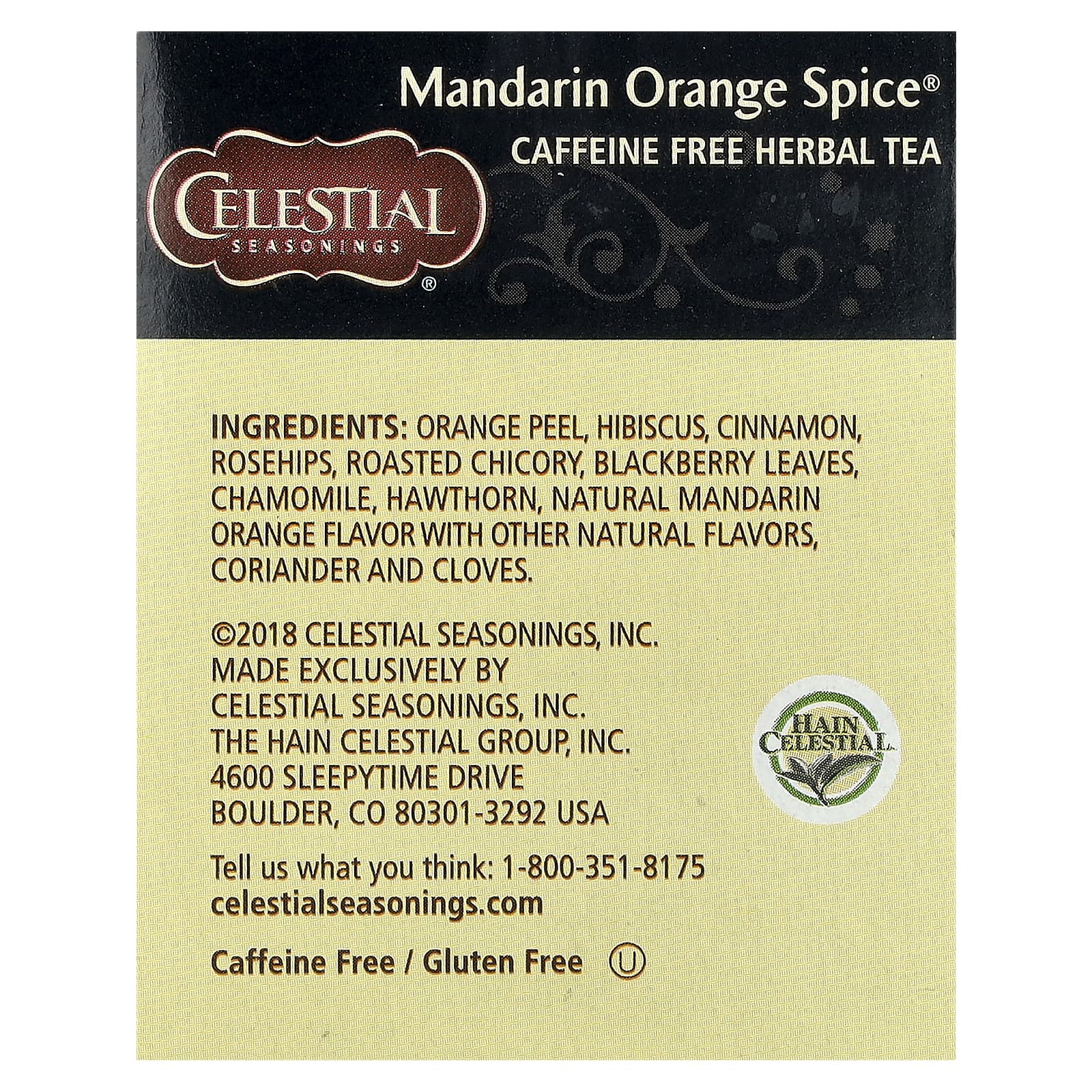 Celestial Seasonings Mandarin Orange Spice Herbal Tea, Caffeine Free, 20 Tea Bags - Image 2