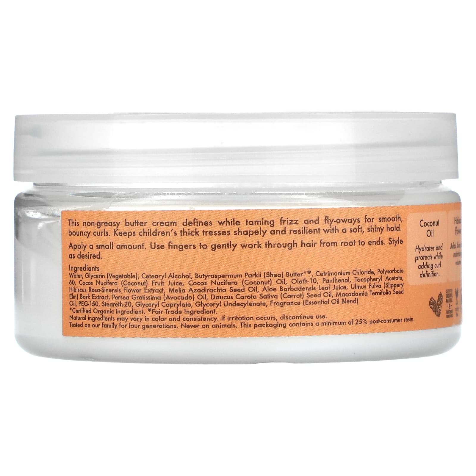 SheaMoisture, Kids Curling Butter Cream, Coconut & Hibiscus, 6 oz (170 g) - Image 2
