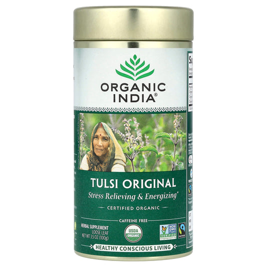 Organic India, Tulsi Loose Leaf Tea, Original, Caffeine Free, 3.5 oz (100 g) - Image 1