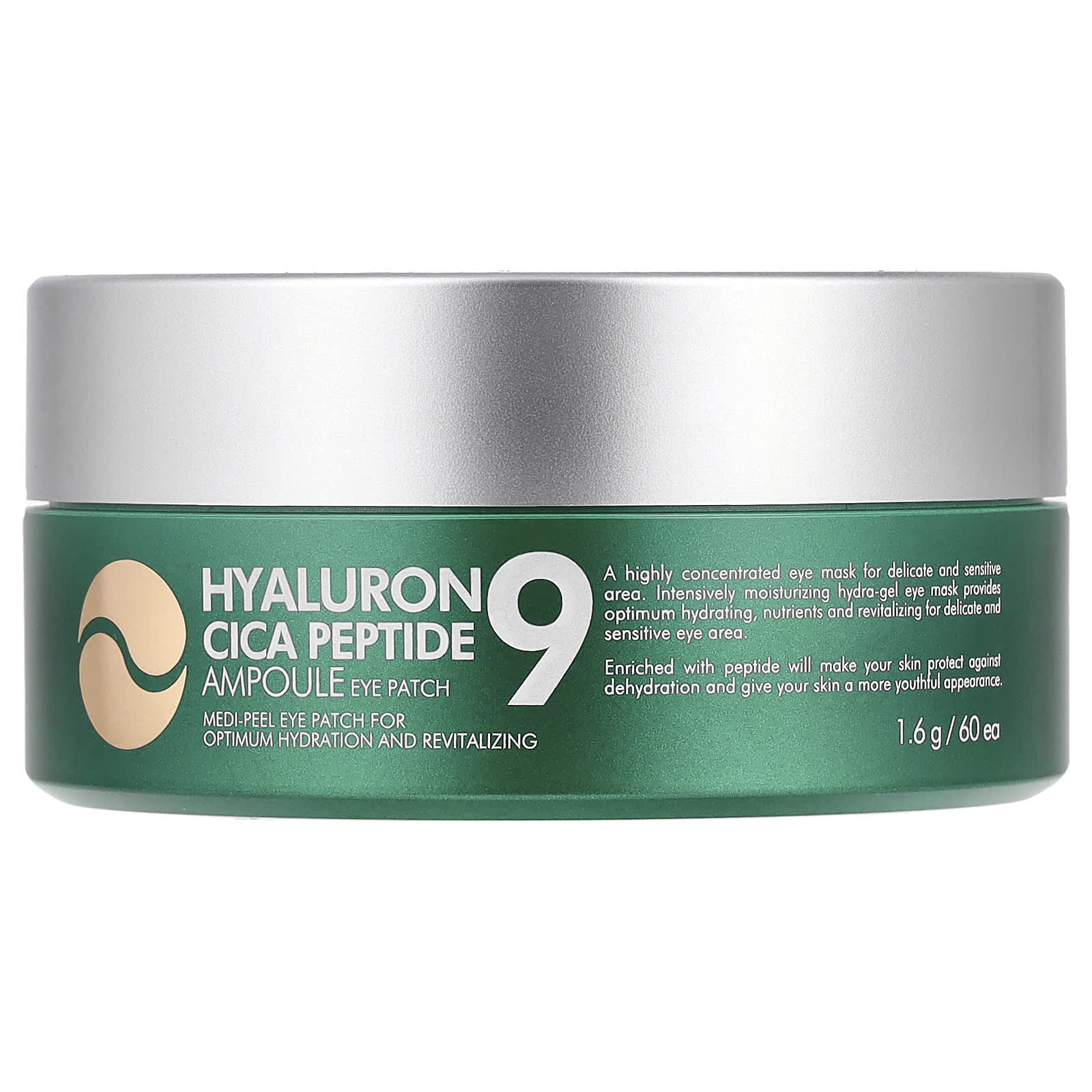 Medi-Peel, Hyaluron Cica Peptide 9, Ampoule Eye Patch, 60 Patches, 1.6 g Each - Image 1