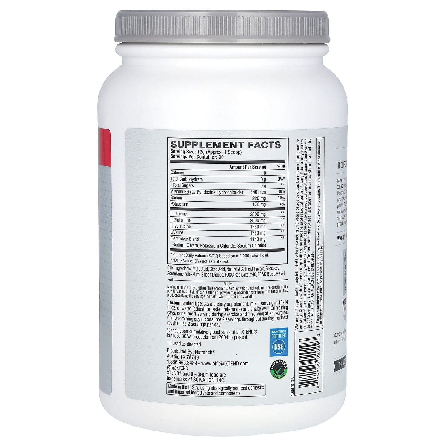 XTEND, The Original 7G BCAA, Knockout Fruit Punch, 2.58 lb (1.17 kg) - Image 2