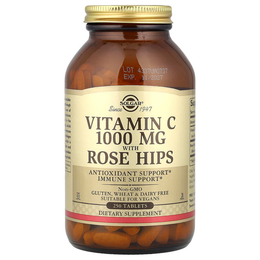 Solgar, Vitamin C with Rose Hips, 250 Tablets - Image 1