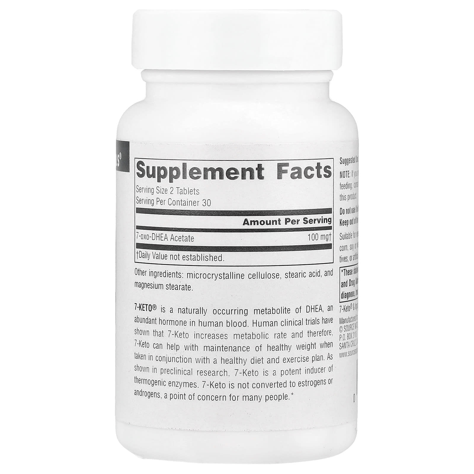Source Naturals, 7-Keto®, DHEA Metabolite, 50 mg, 60 Tablets - Image 2