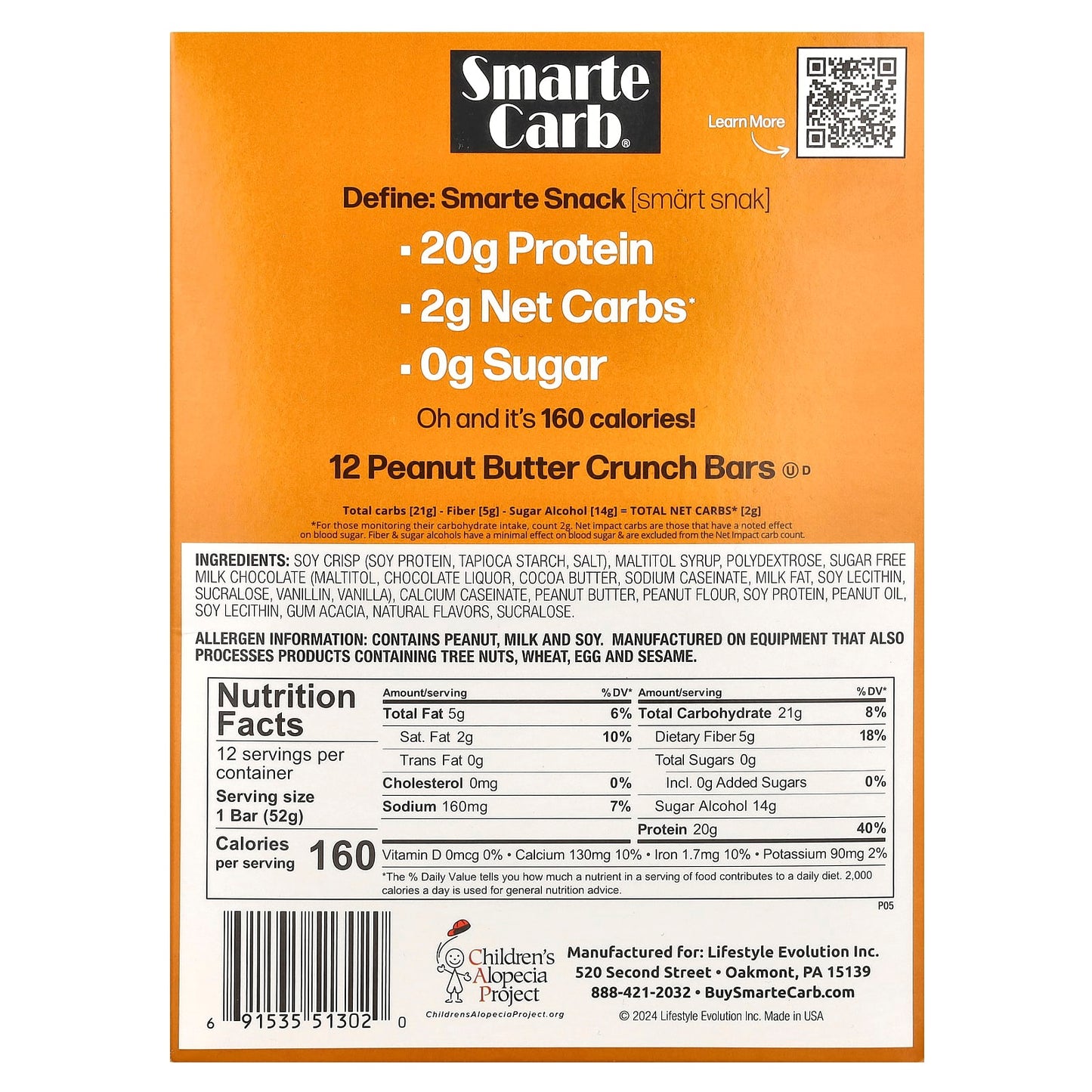 NuGo Nutrition, Smarte Carb® Protein Bar, Peanut Butter Crunch, 12 Bars, 1.83 oz (52 g) Each - Image 2