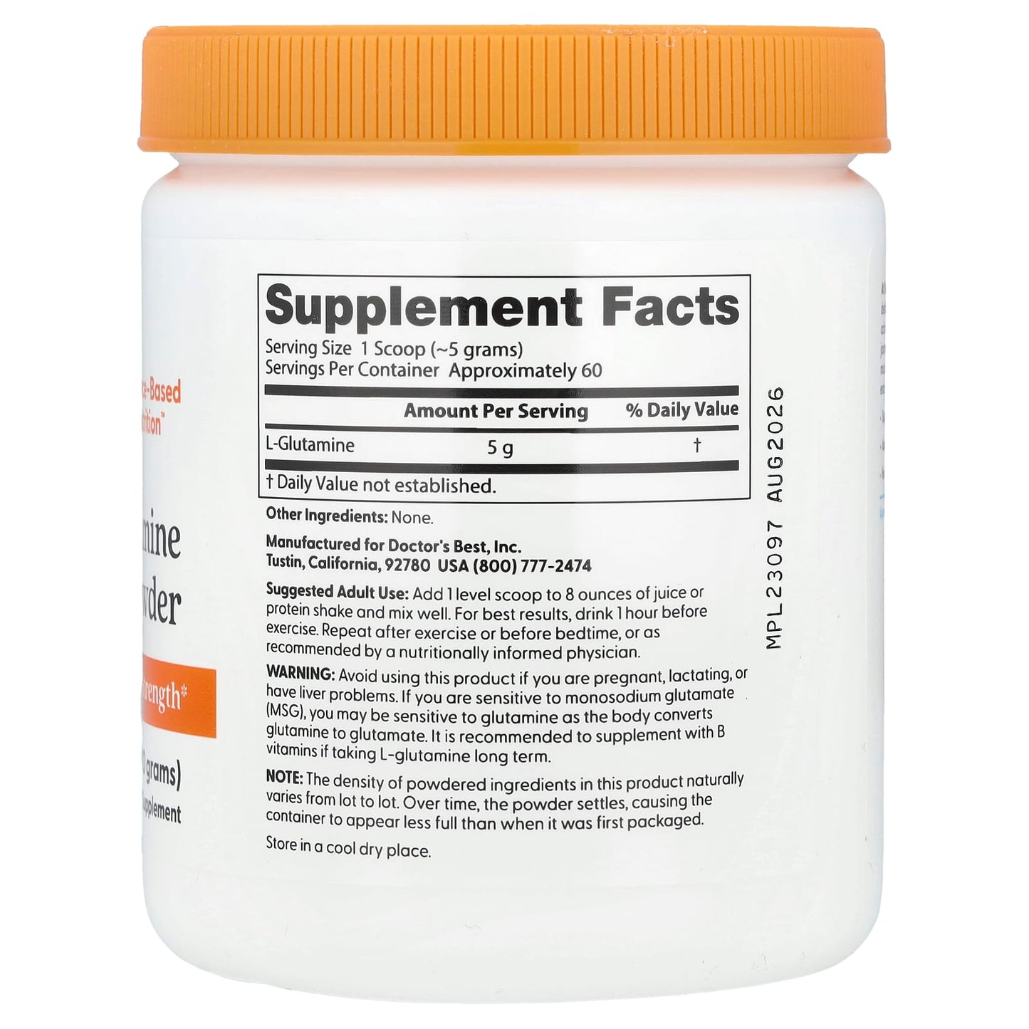 Boost Muscle Mass & Strength with Doctor's Best L-Glutamine Powder - Image 2