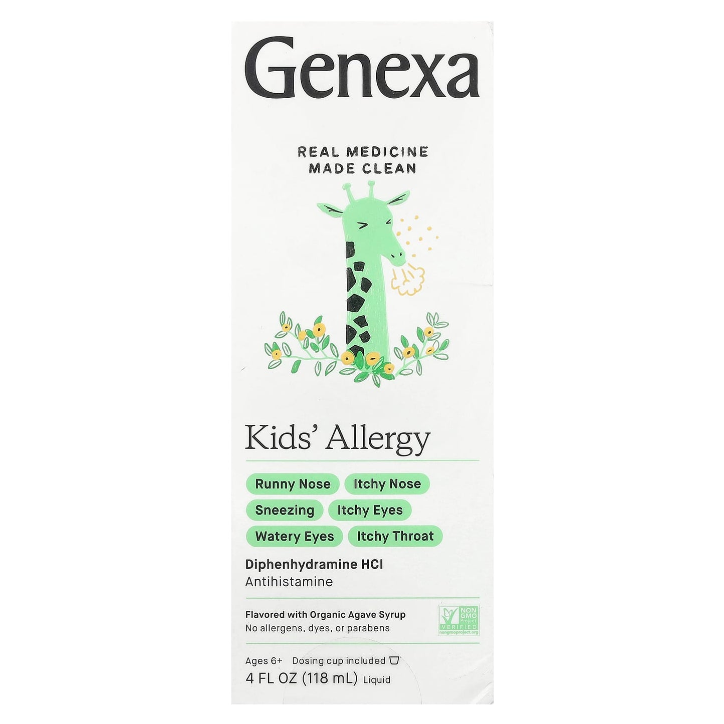 Genexa Kids' Allergy Relief, Organic, Non-GMO, 6+ Years, 12.5mg - Image 1