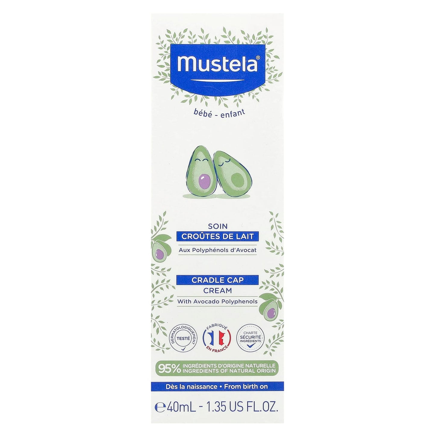 Mustela, Cradle Cap Cream, Fragrance Free, 1.35 fl oz (40 ml) - Image 2