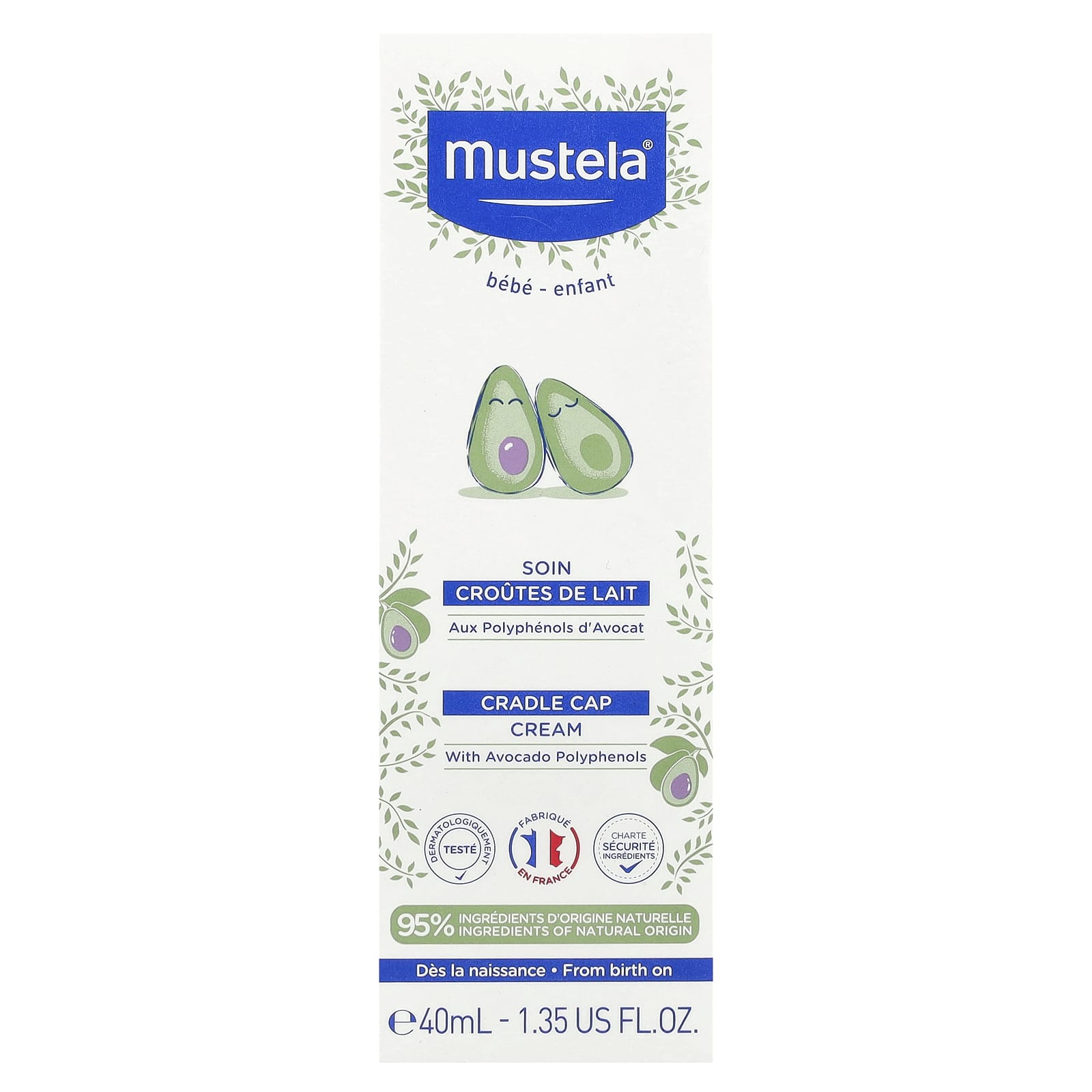 Mustela, Cradle Cap Cream, Fragrance Free, 1.35 fl oz (40 ml) - Image 2