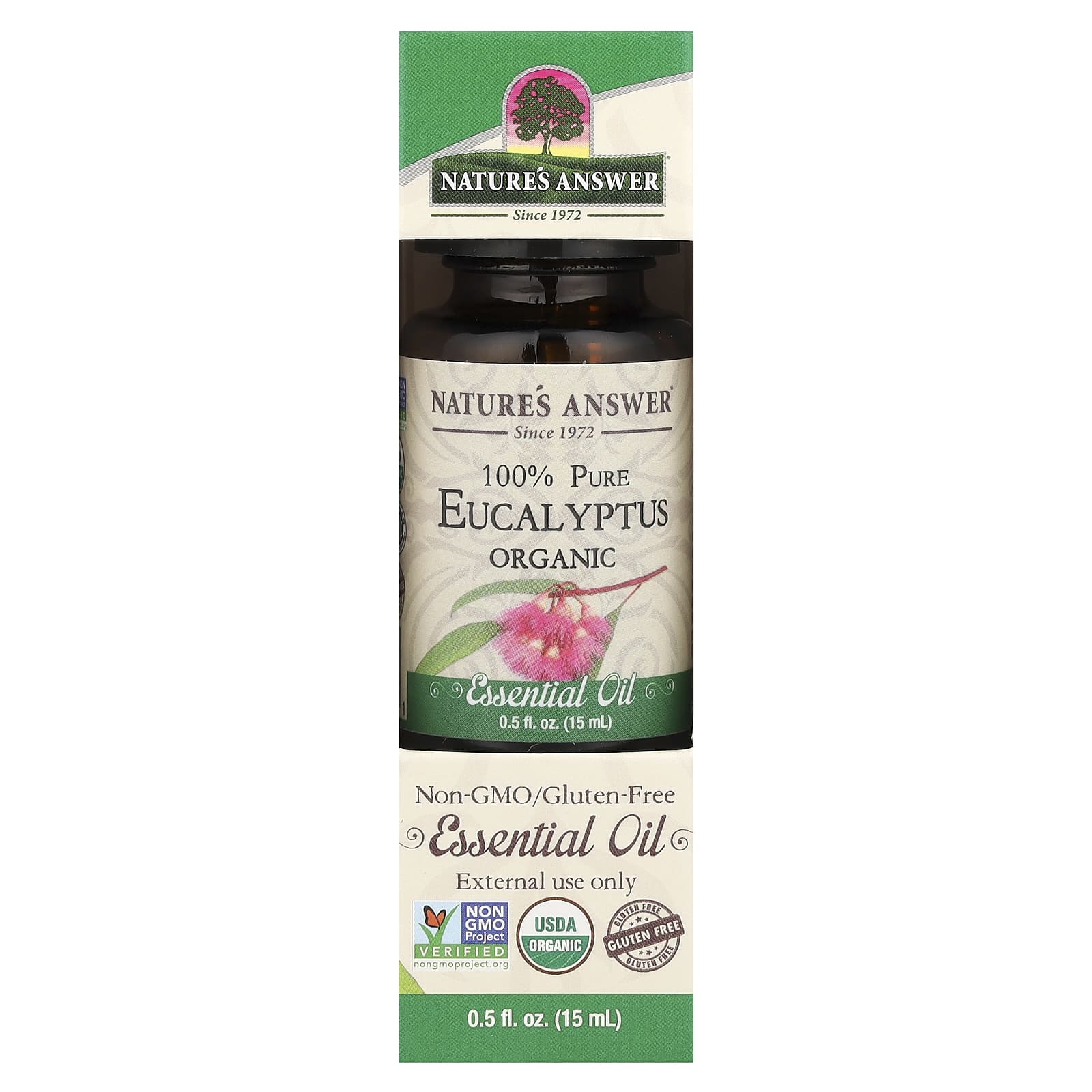 Nature's Answer, 100% Pure Organic Essential Oil, Eucalyptus, 0.5 fl oz (15 ml) - Image 2
