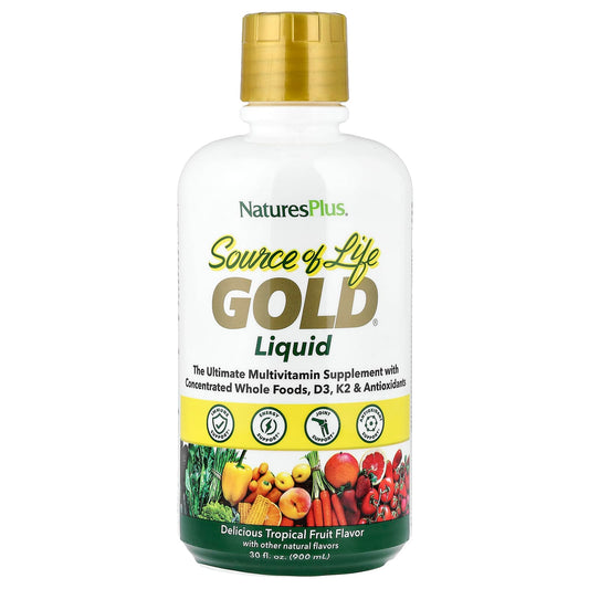 NaturesPlus, Source of Life Gold® Liquid, Tropical Fruit, 30 fl oz (900 ml) - Image 1
