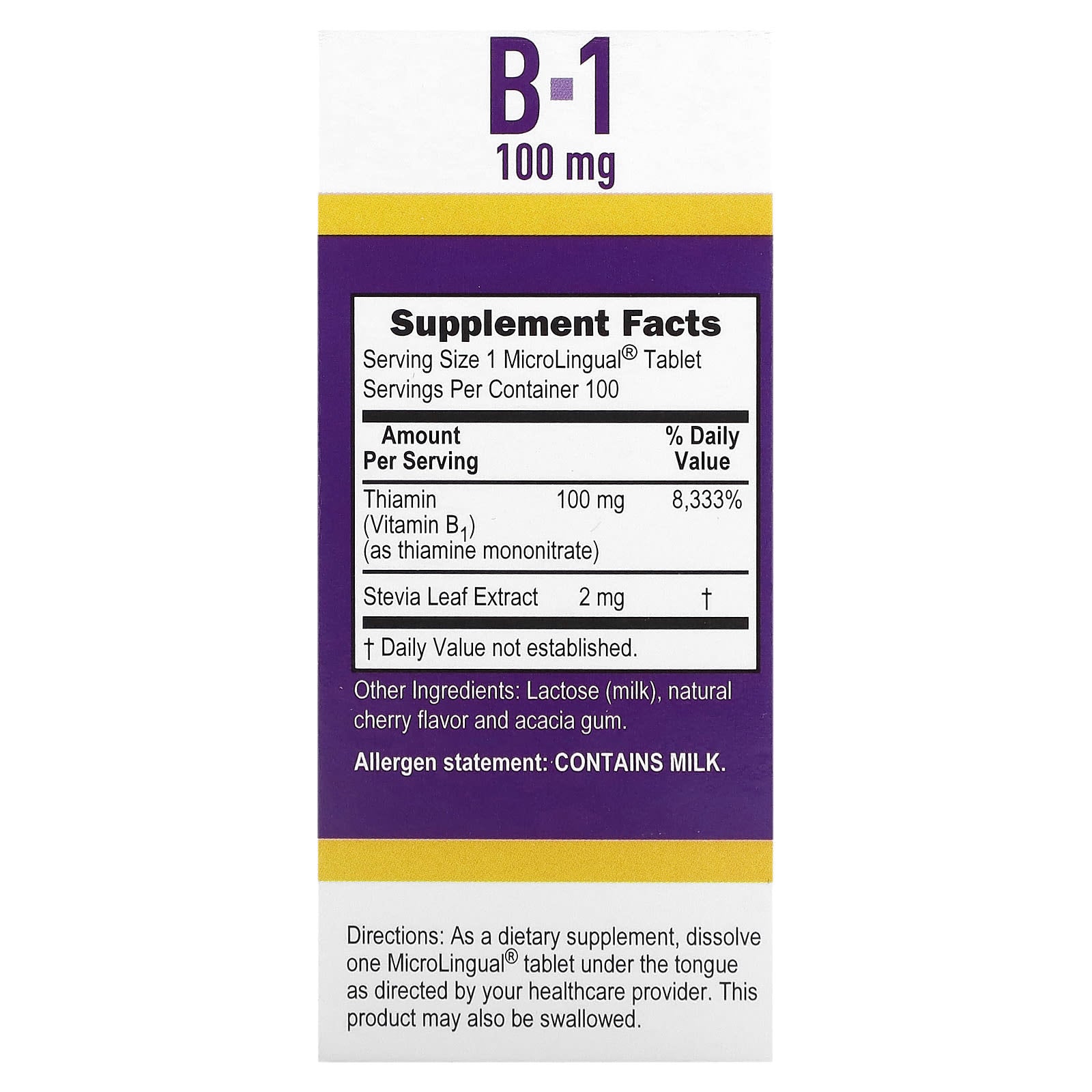 Superior Source, B-1, 100 mg, 100 Instant Dissolve Tablets - Image 2