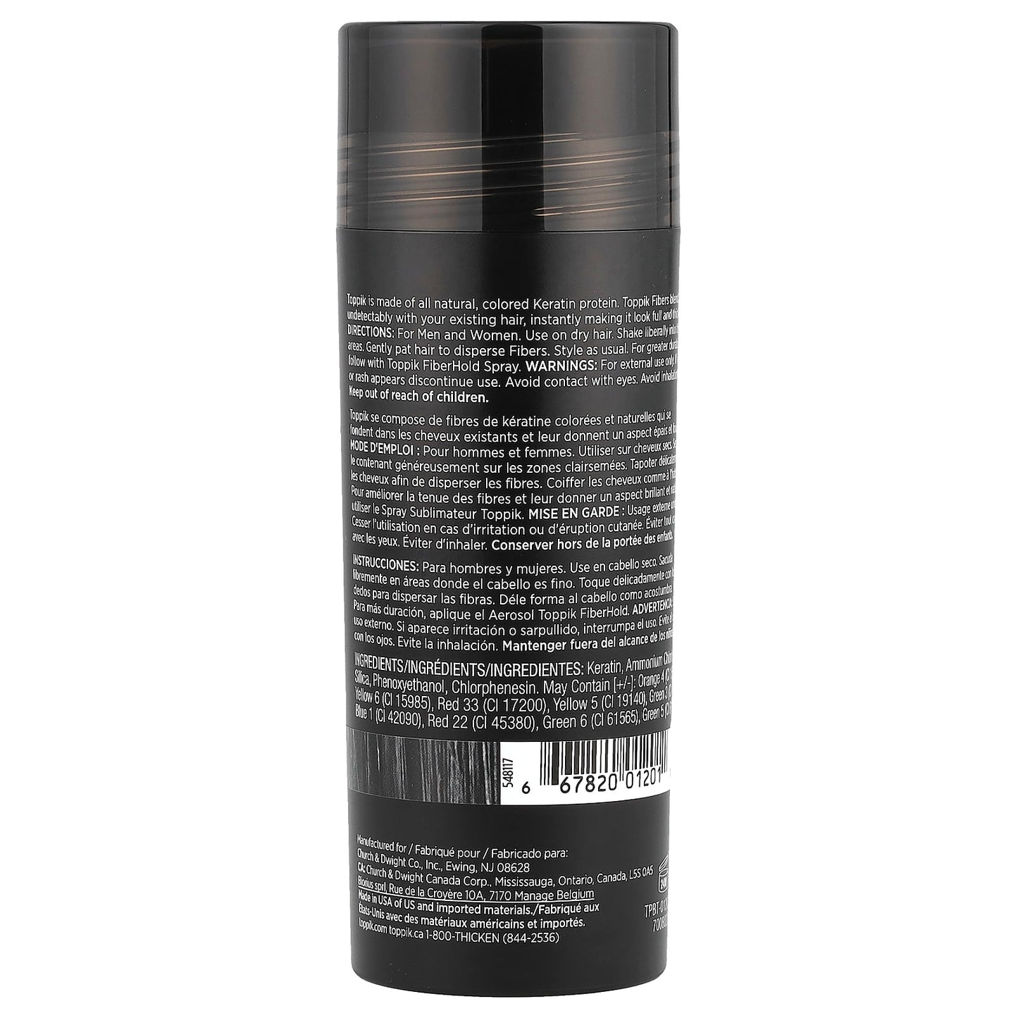 Toppik, Hair Building Fibers, Black, 0.97 oz (27.5 g) - Image 2