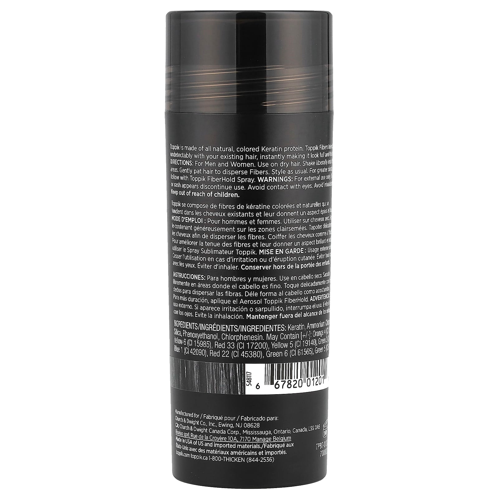 Toppik, Hair Building Fibers, Black, 0.97 oz (27.5 g) - Image 2