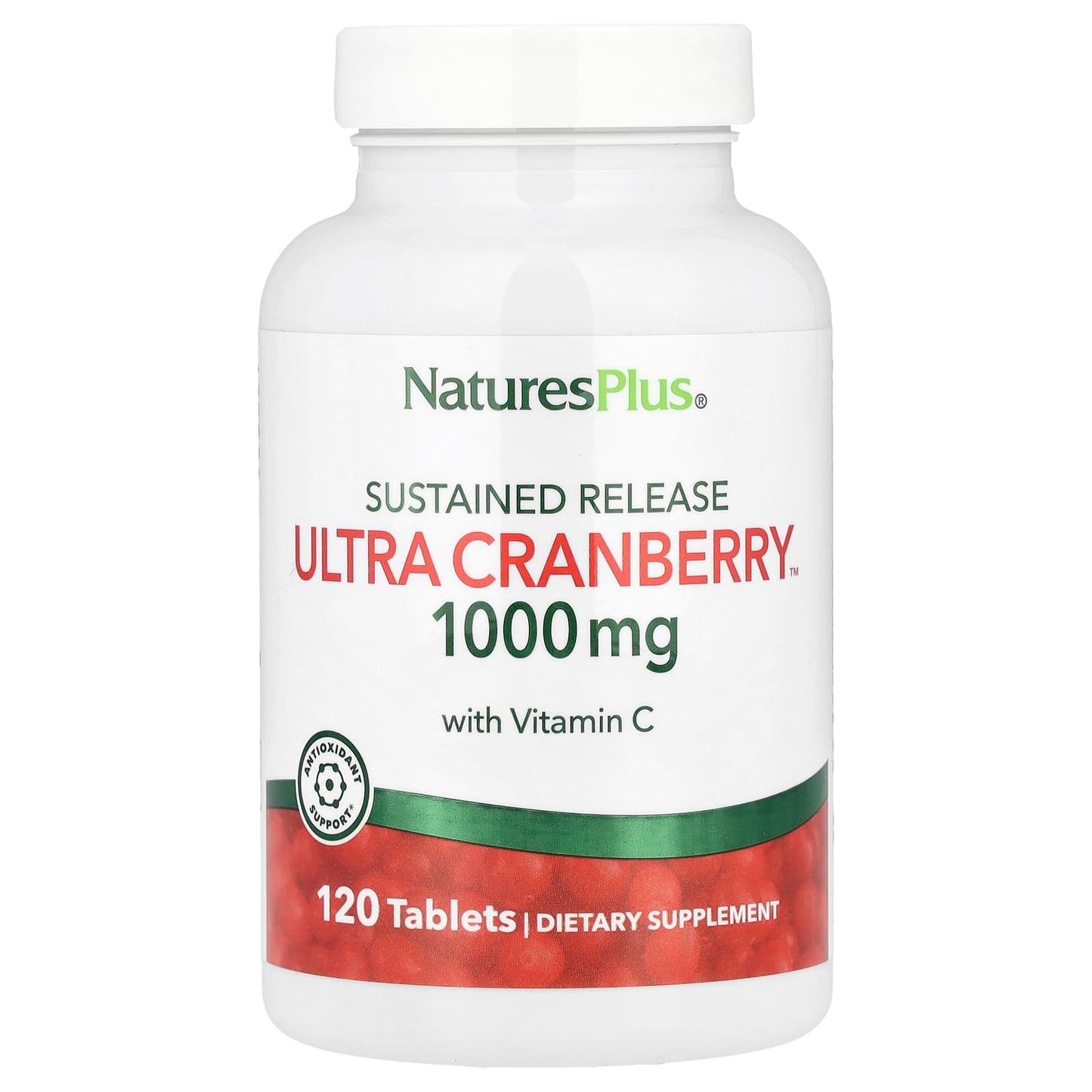NaturesPlus, Sustained Release Ultra Cranberry™ with Vitamin C, 120 Tablets