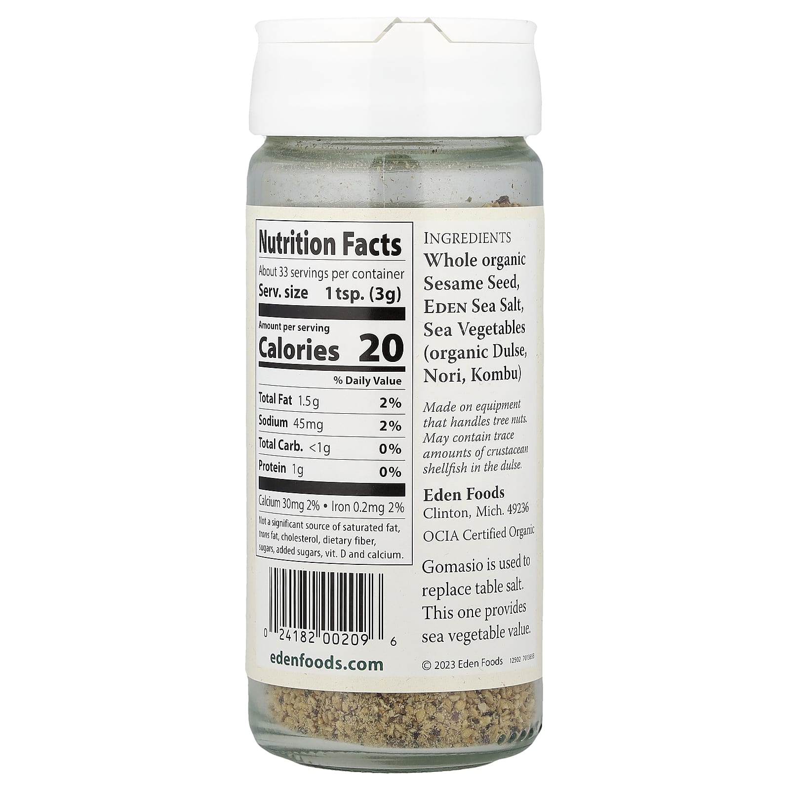 Organic Sesame Seed Gomasio by Eden Foods - Low Sodium & Gluten Free - Image 2