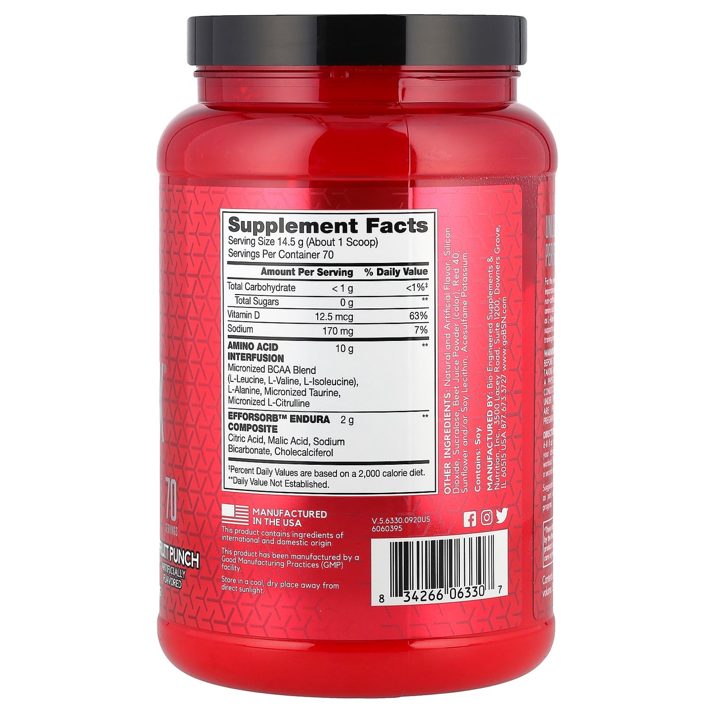 BSN AminoX Endurance Recovery 2.24 lb Fruit Punch - Image 2