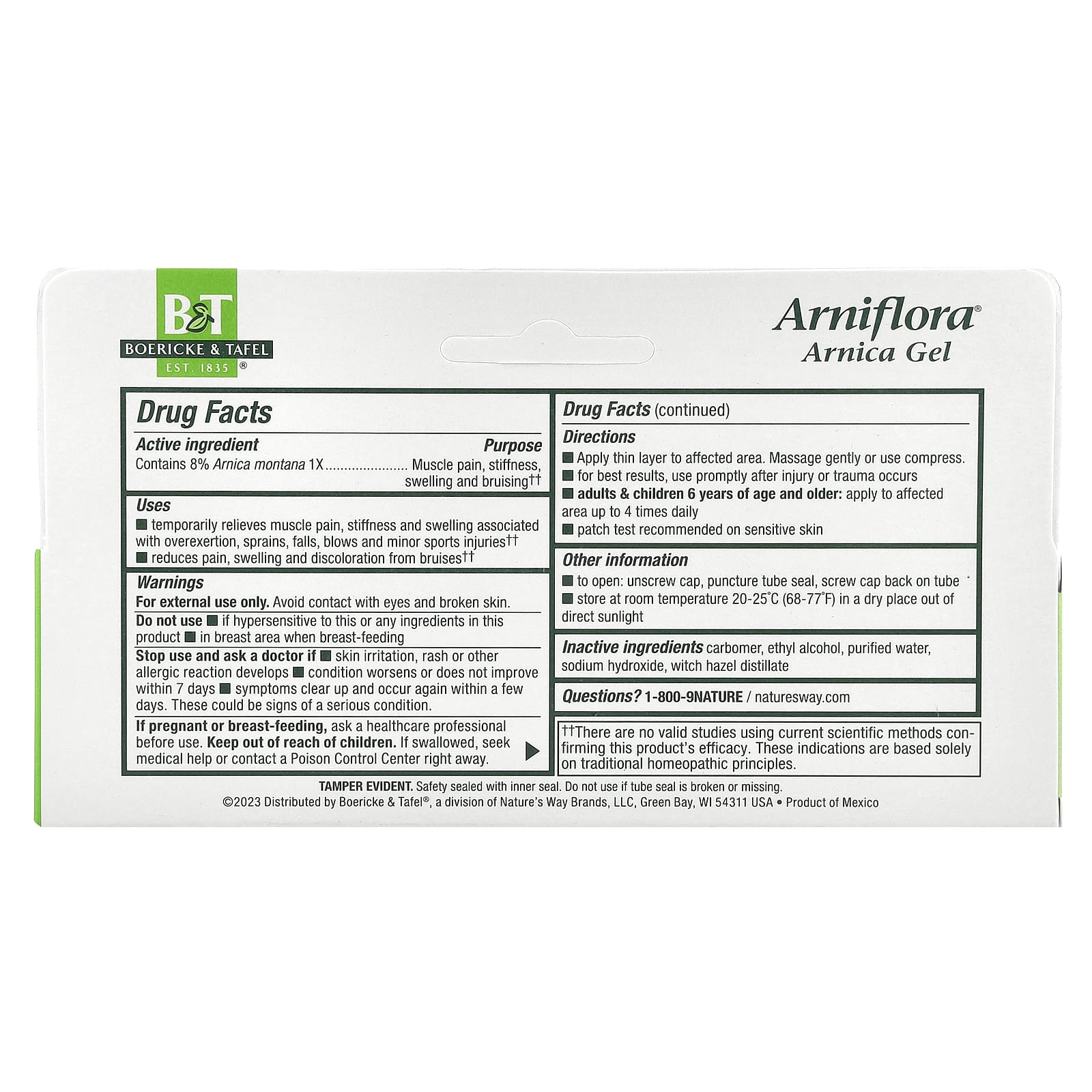 Boericke & Tafel, Arniflorar® Arnica Topical Gel, 2.75 oz (78 g)