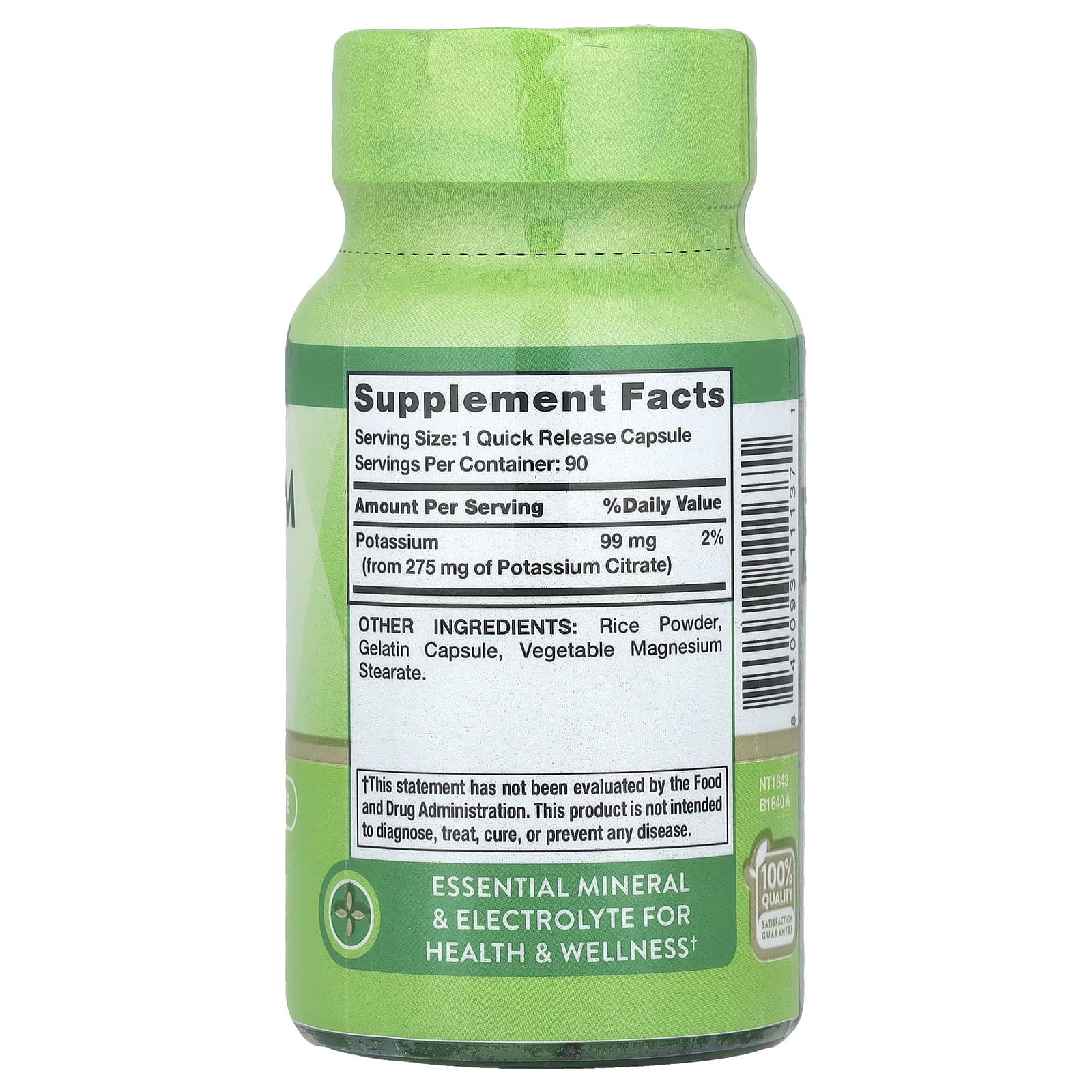 Nature's Truth, Potassium Citrate , 275 mg, 90 Quick Release Capsules - Image 2