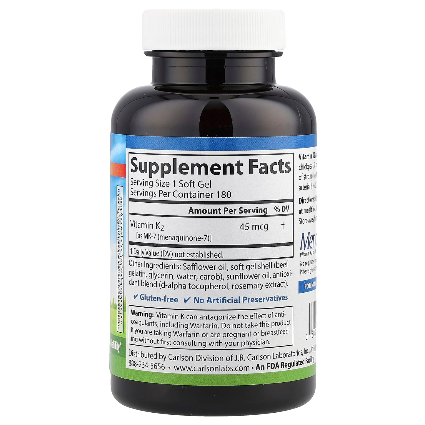 Carlson Vitamin K2 MK-7 - Supports Bone Health & Cardiovascular Function - Image 2