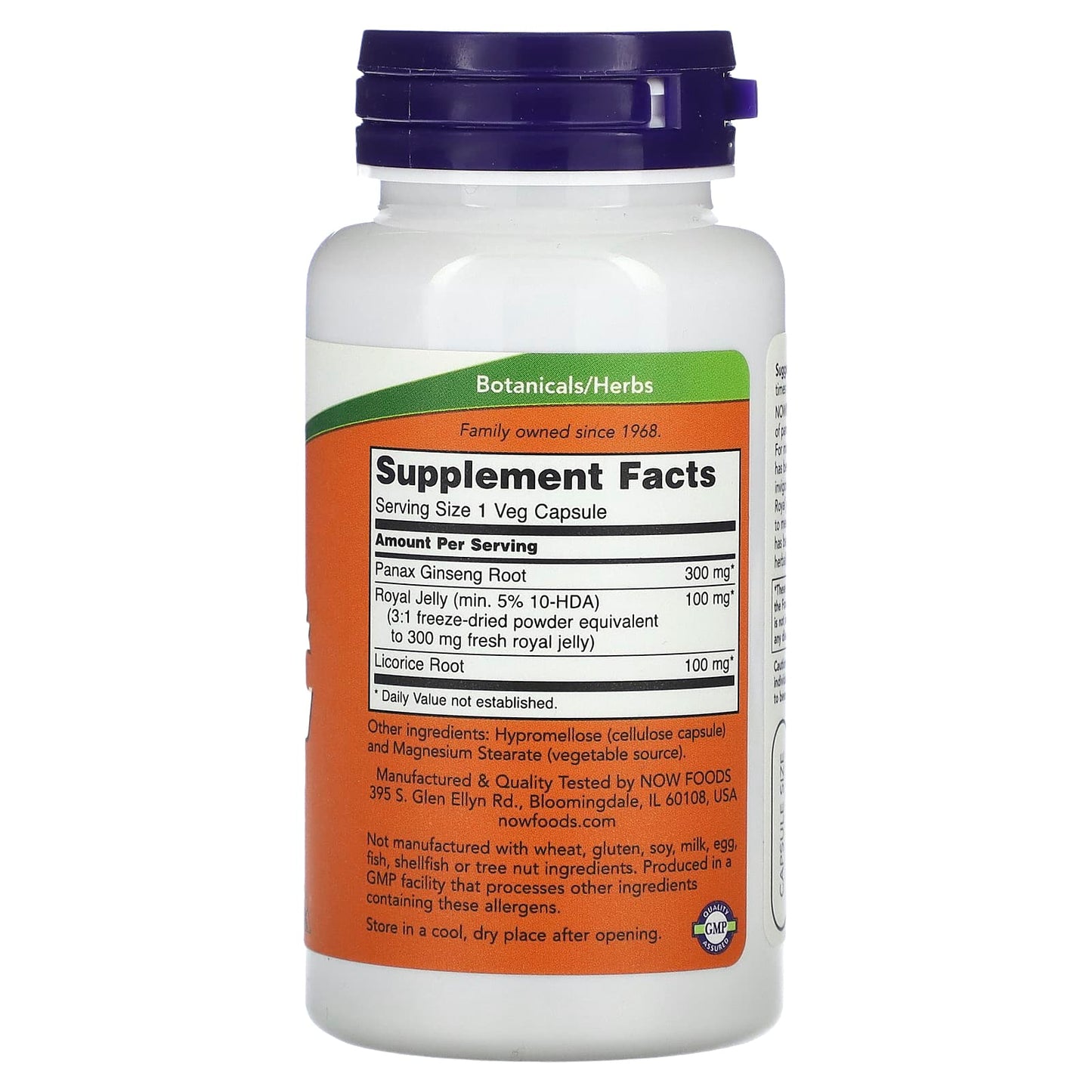 NOW Foods, Ginseng & Royal Jelly, 90 Veg Capsules - Image 2