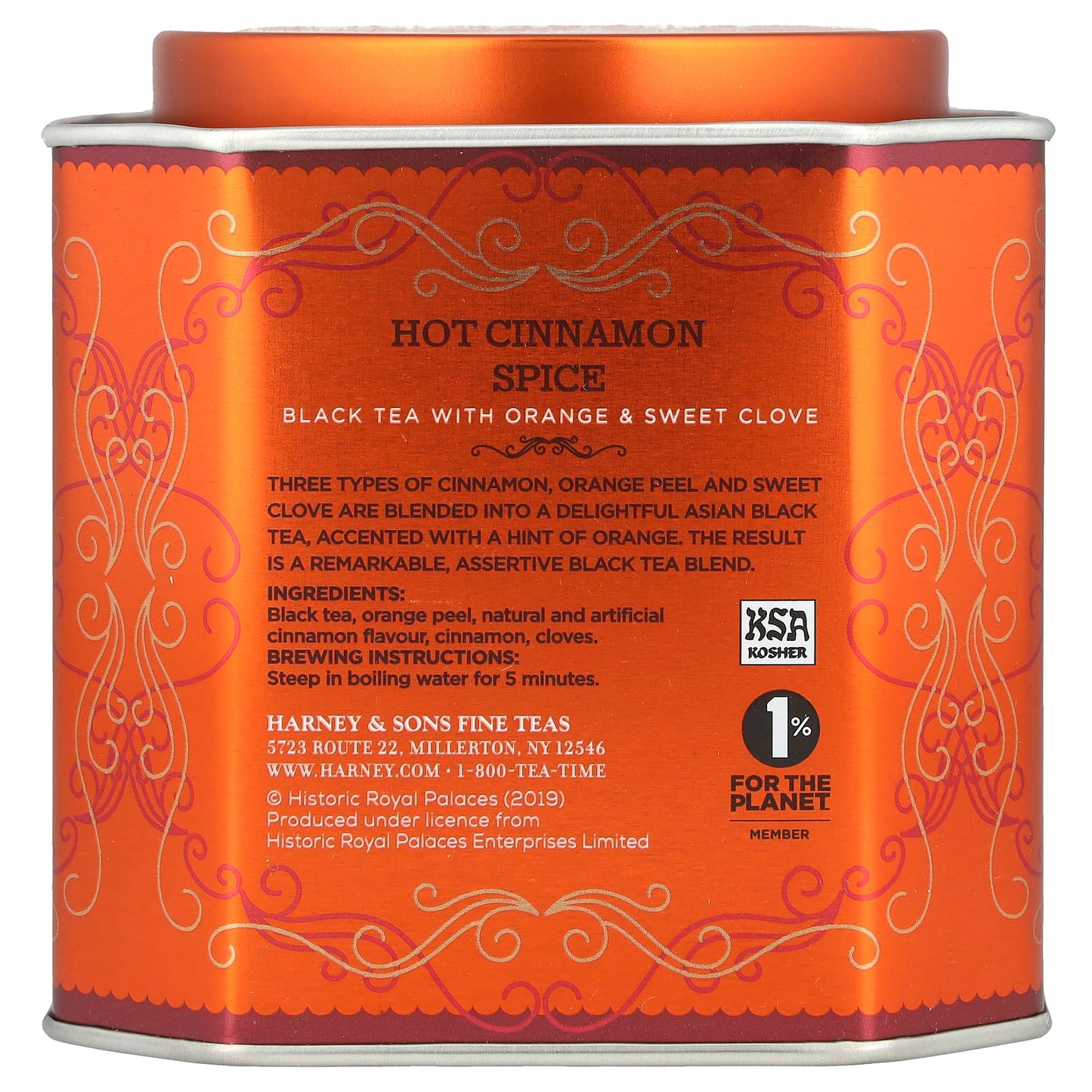 Hot Cinnamon Spice Black Tea by Harney & Sons - 30 Sachets - Image 2