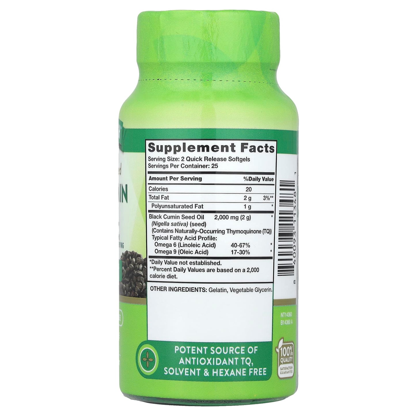 Nature's Truth, Black Cumin Seed Oil, 50 Quick Release Softgels (1,000 mg per Softgel) - Image 2