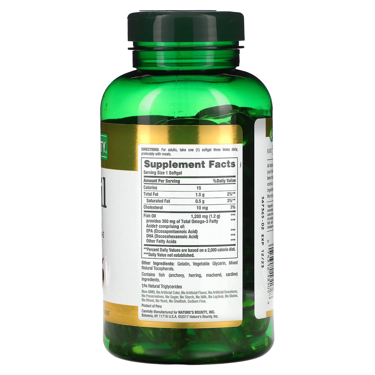 Nature's Bounty, Fish Oil, 1,200 mg, 200 Rapid Release Softgels - Image 2