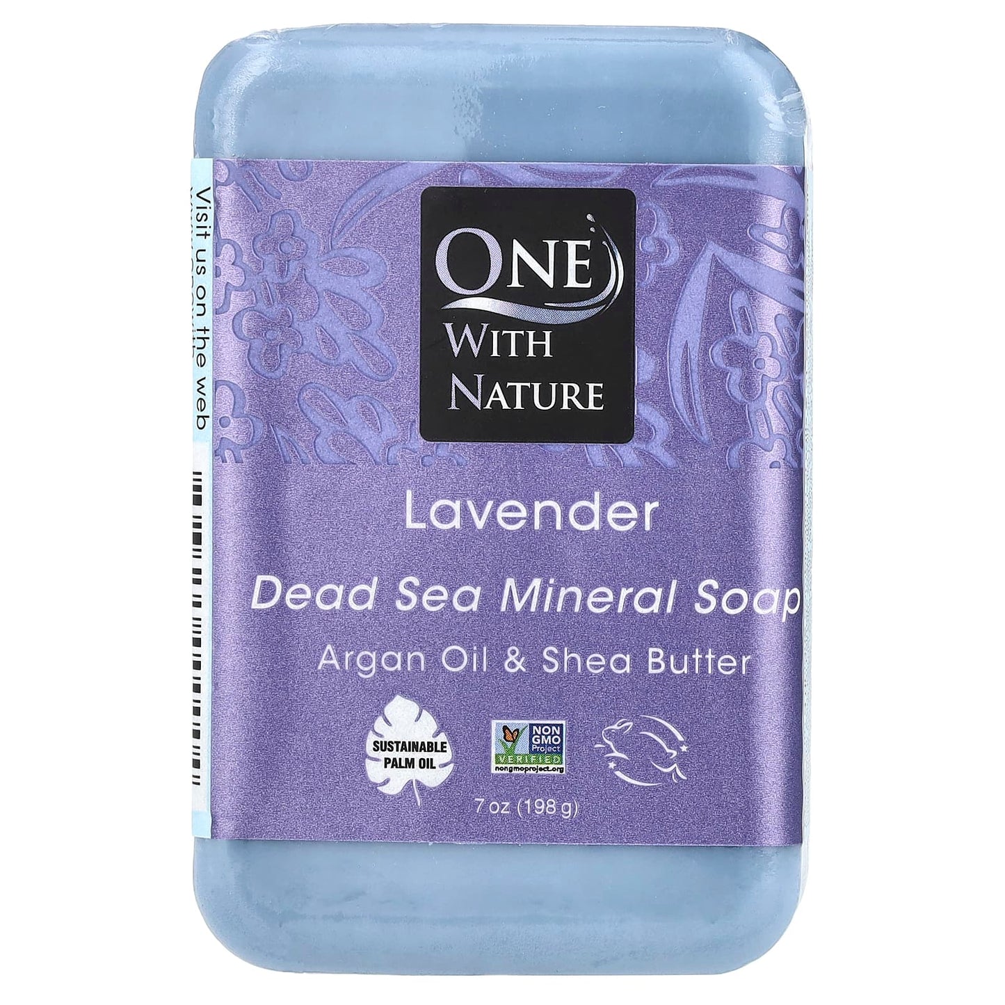 One with Nature, Dead Sea Mineral Soap Bar, Lavender, 7 oz (198 g) - Image 1
