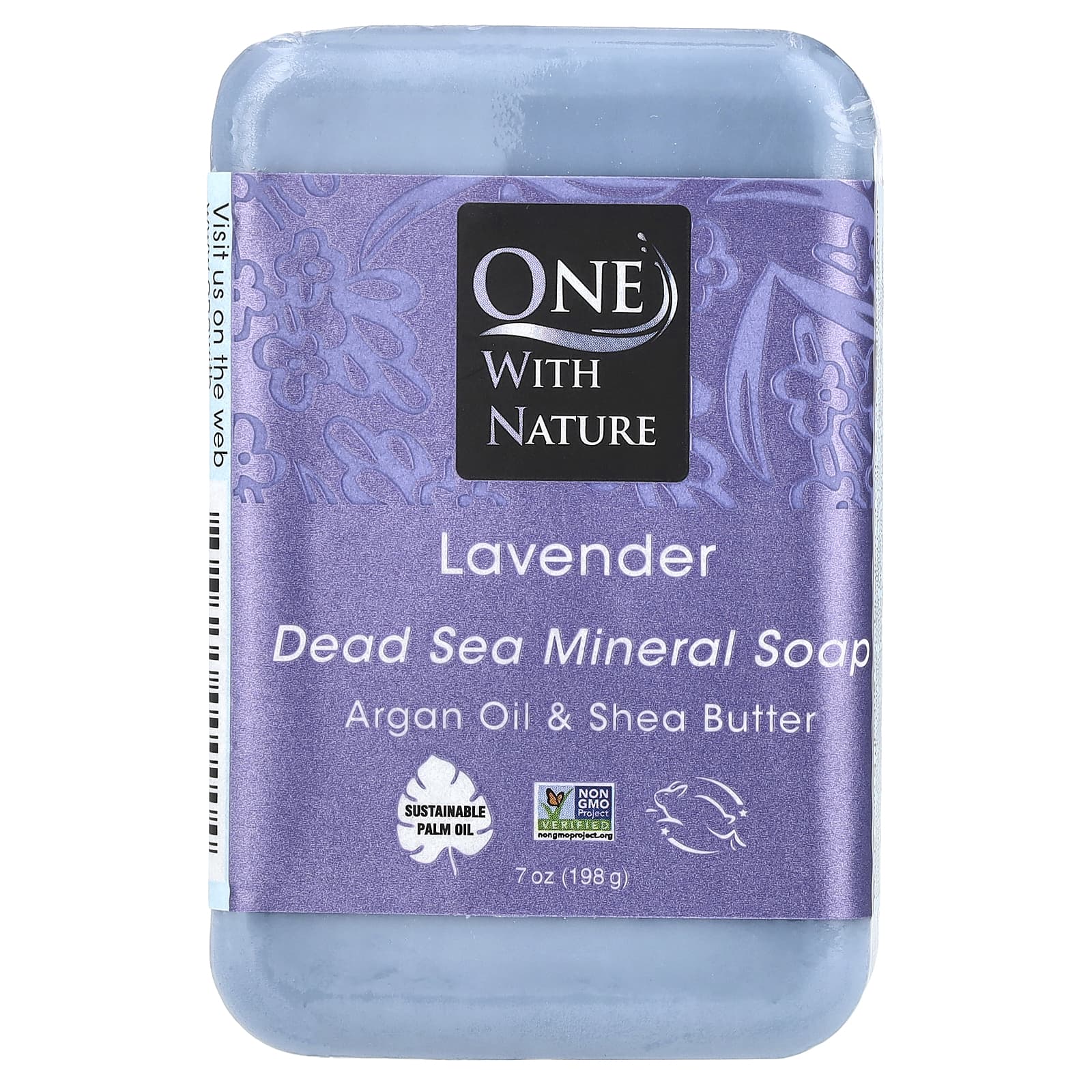 One with Nature, Dead Sea Mineral Soap Bar, Lavender, 7 oz (198 g) - Image 1
