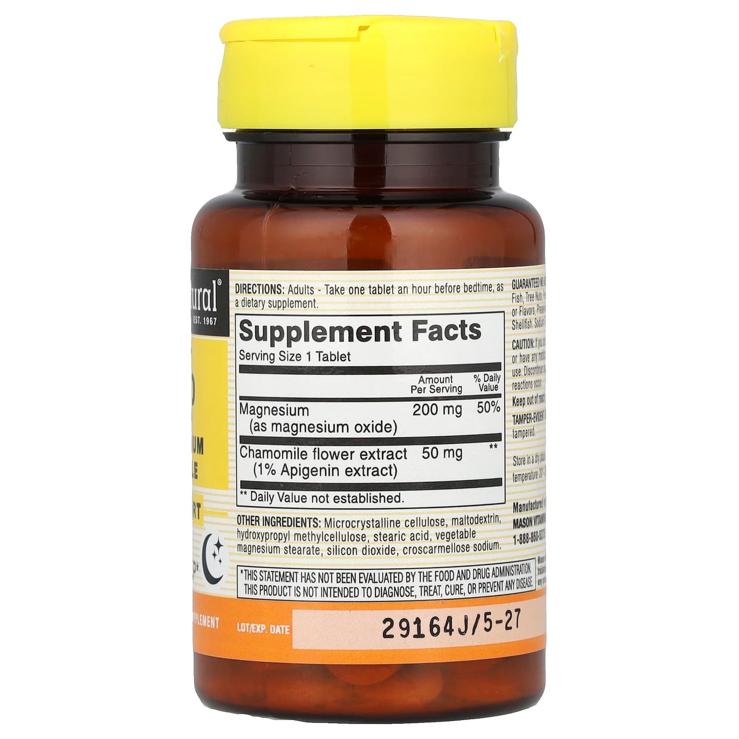 Mason Natural, Eazzzy Sleep, with Magnesium & Chamomile, 60 Tablets - Image 2
