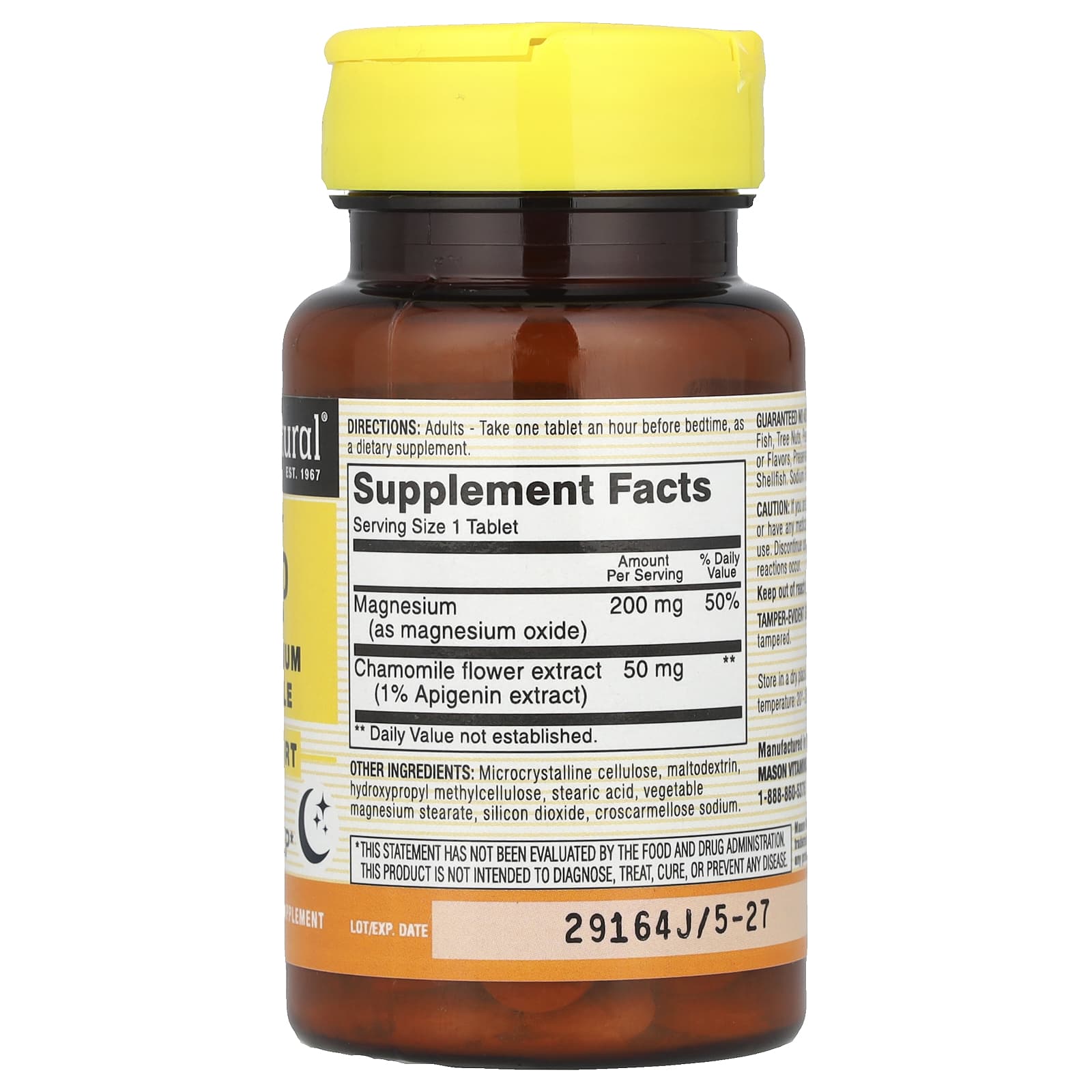 Mason Natural, Eazzzy Sleep, with Magnesium & Chamomile, 60 Tablets - Image 2