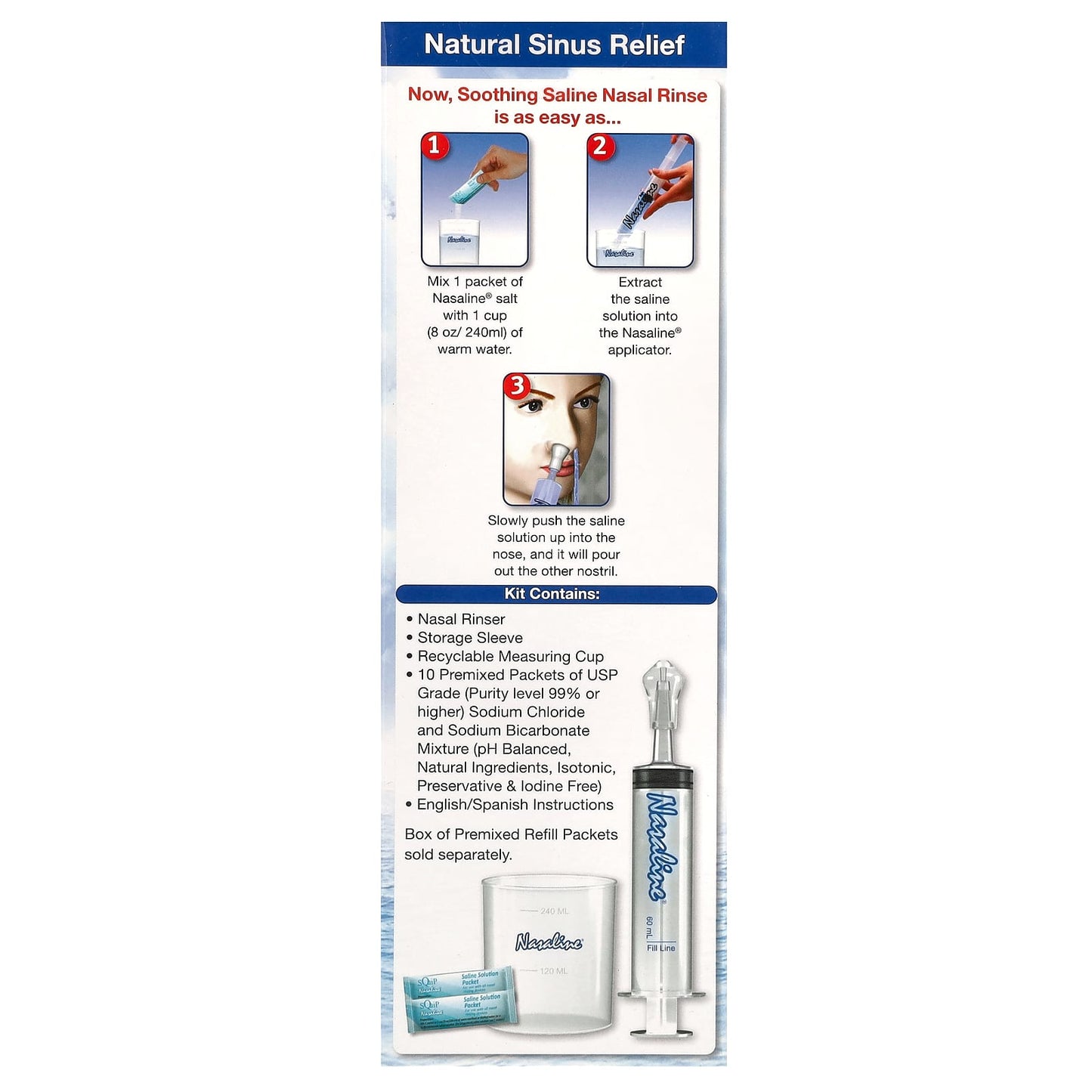 Squip, Nasaline, Nasal Rinsing System, 1 Kit - Image 2
