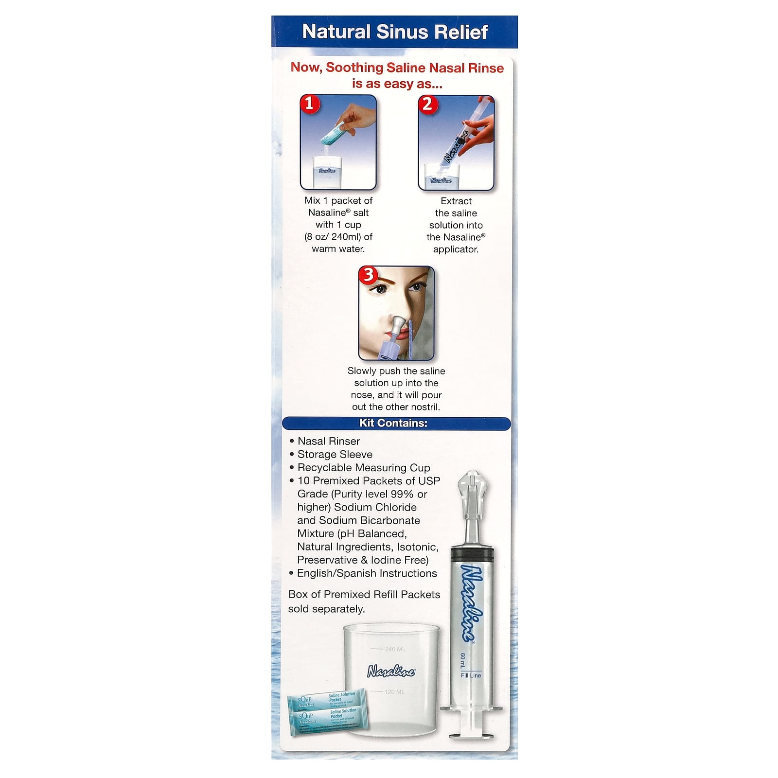 Squip, Nasaline, Nasal Rinsing System, 1 Kit - Image 2