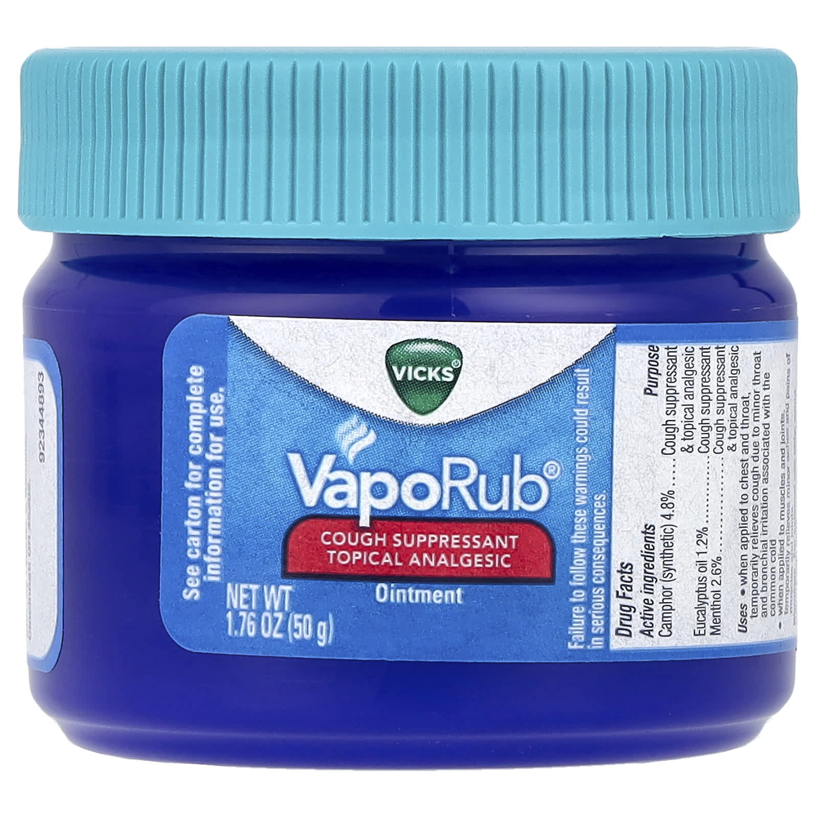 Vicks, VapoRub®, Cough Suppressant Topical Analgesic Ointment, 1.76 oz (50 g) - Image 1