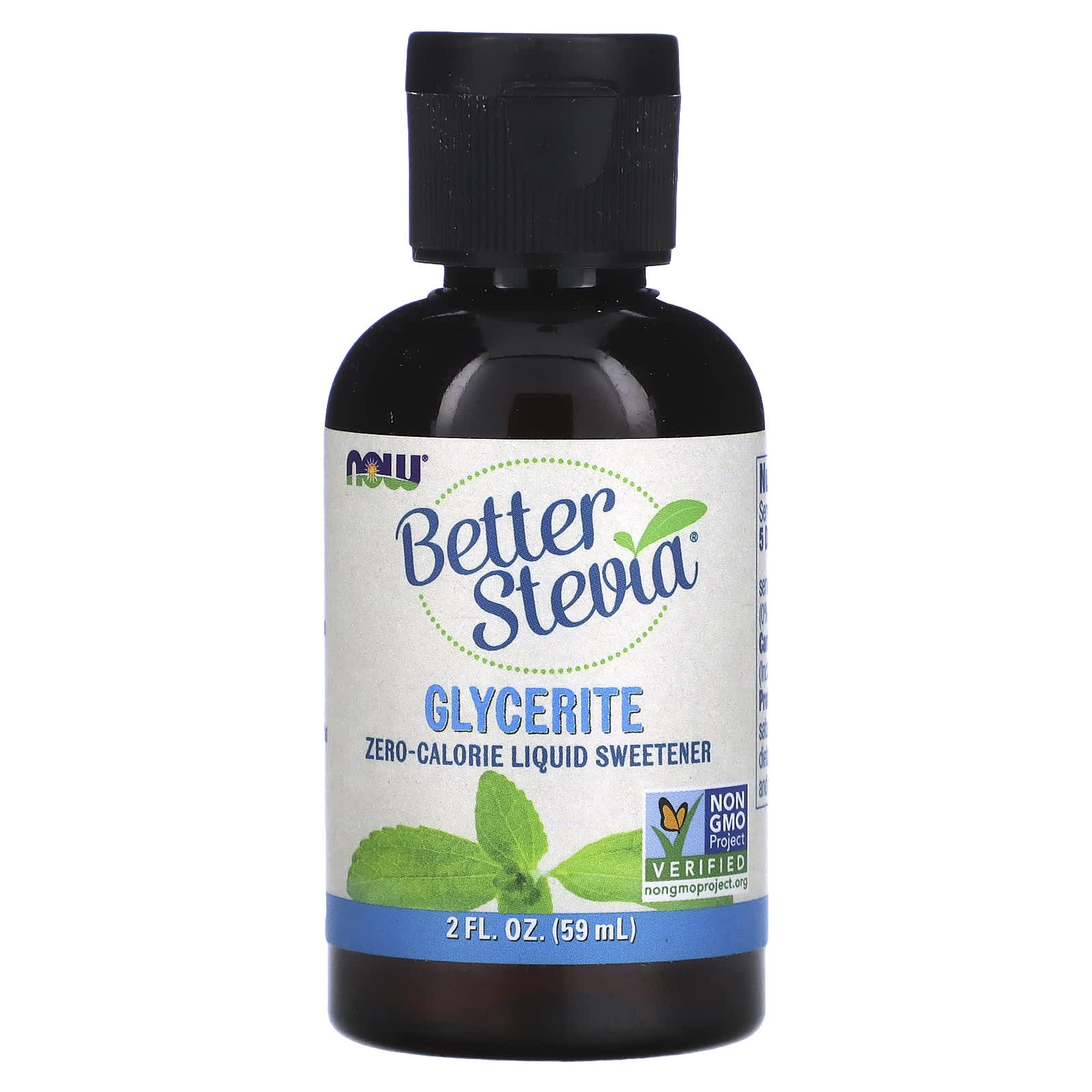 NOW Foods, Better Stevia, Zero-Calorie Liquid Sweetener, Glycerite, 2 fl oz (59 ml) - Image 1