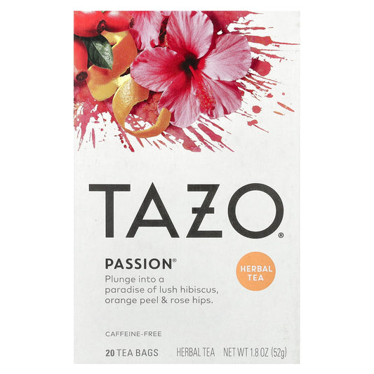 TAZO, Herbal Tea, Passion, Caffeine-Free, 20 Tea Bags, 1.8 oz (52 g) - Image 1