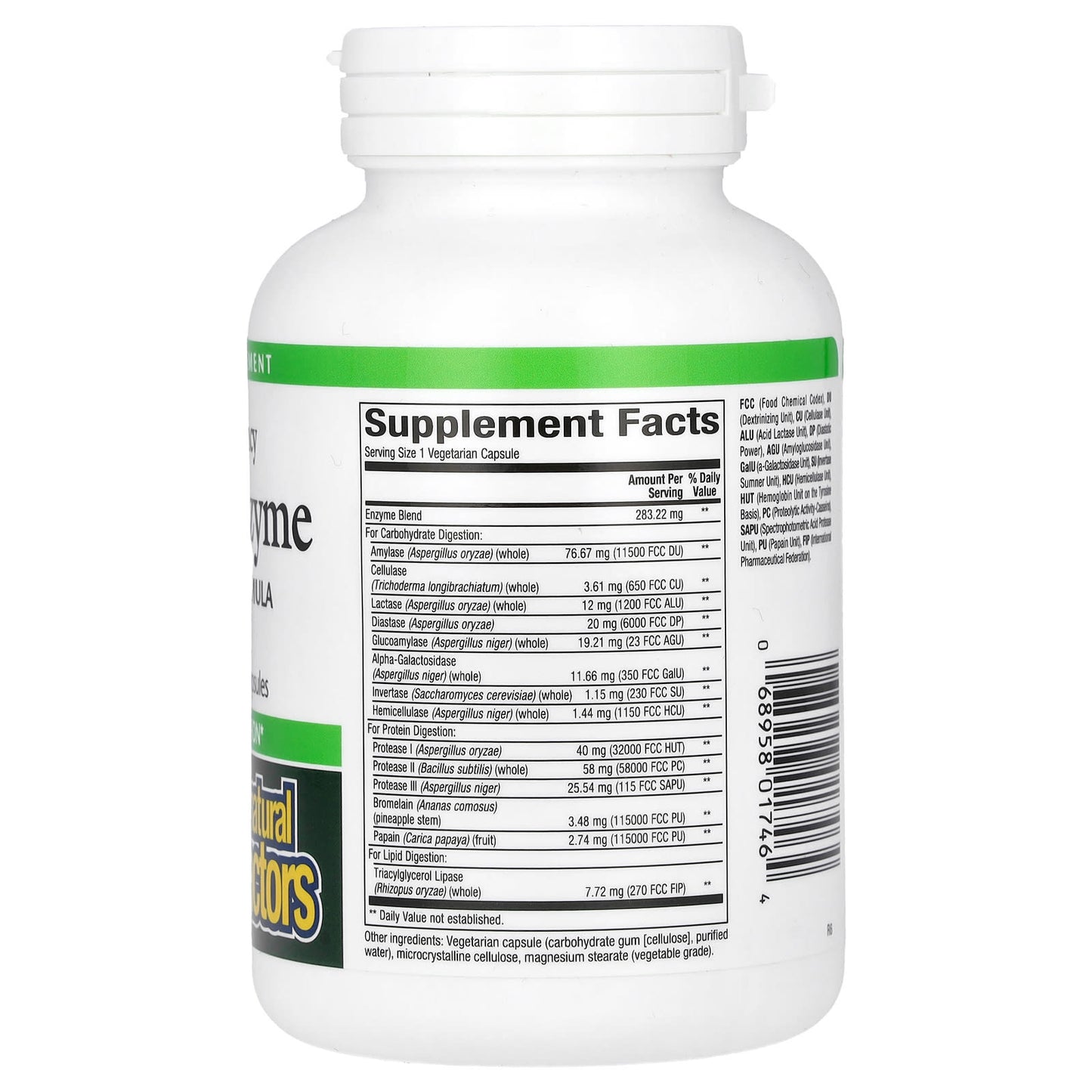 Natural Factors, High Potency, Multi Enzyme, 120 Vegetarian Capsules - Image 2