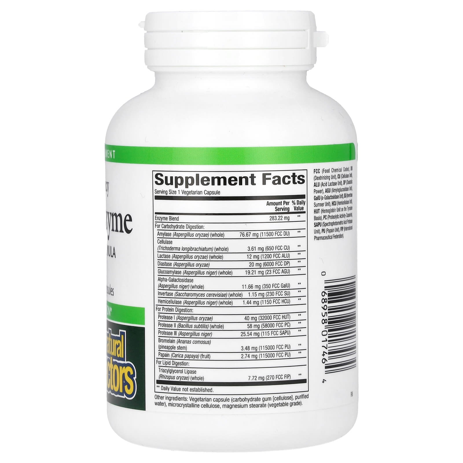 Natural Factors, High Potency, Multi Enzyme, 120 Vegetarian Capsules - Image 2