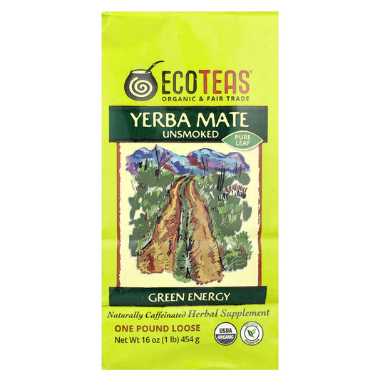 EcoTeas Yerba Mate Tea, 100% Organic, USDA Certified, 16 oz (454g) - Image 1