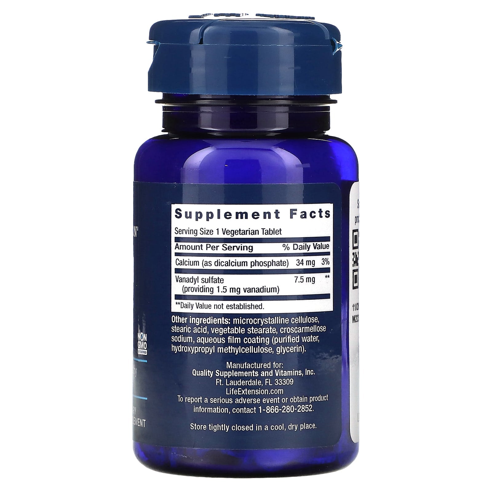 Life Extension, Vanadyl Sulfate, 7.5 mg, 100 Vegetarian Tablets - Image 2