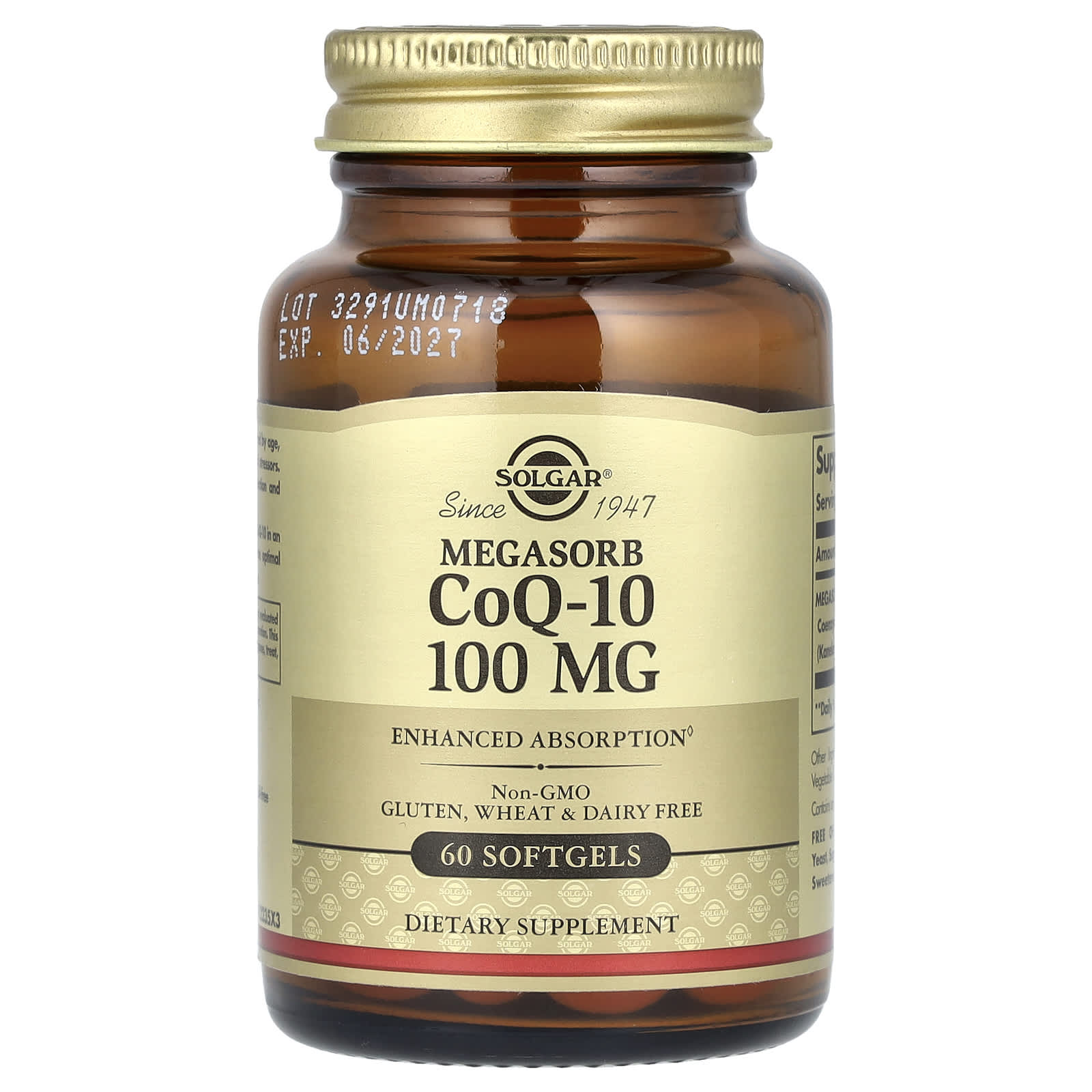 Solgar, Megasorb CoQ-10, 100 mg, 60 Softgels - Image 1