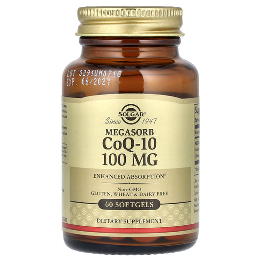 Solgar, Megasorb CoQ-10, 100 mg, 60 Softgels - Image 1