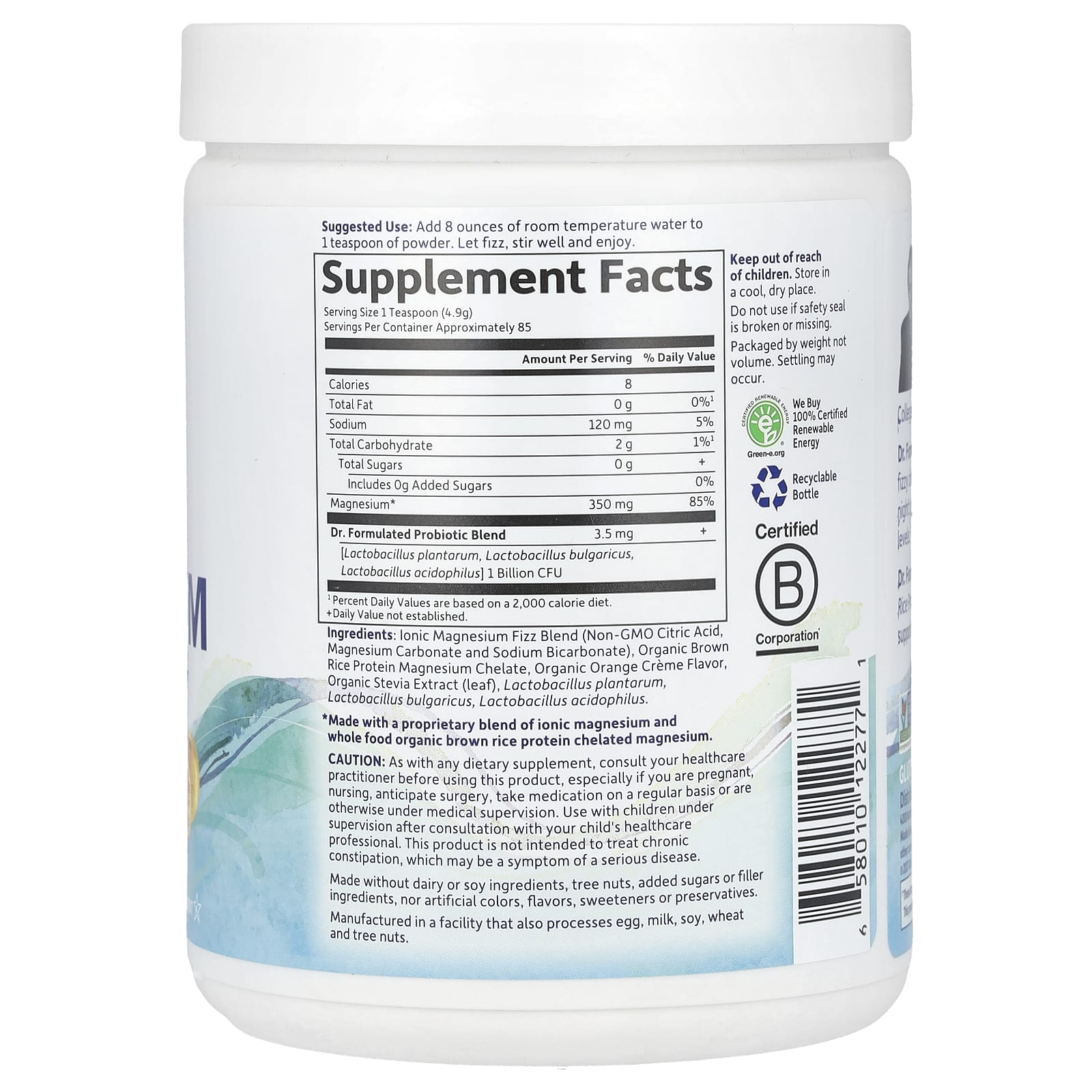 Whole Food Magnesium by Garden of Life: Stress Relief + Calm + Regularity - Image 2