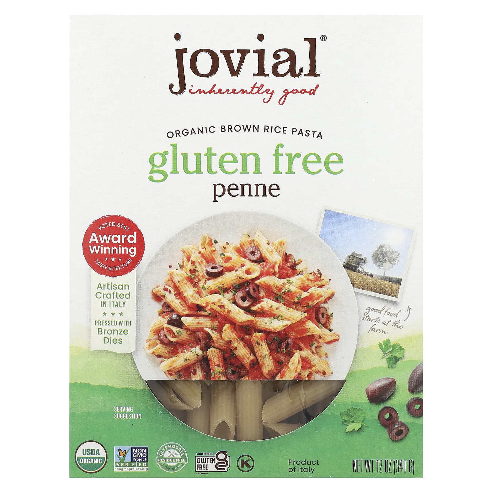 Brown Rice Pasta, Organic, Penne, Award Winning Taste & Texture, 12 oz - Image 1