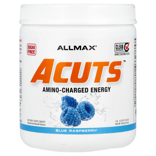 ALLMAX ACUTS Amino-Charged Energy Drink Mix - Blue Raspberry, 7.4 oz - Image 1
