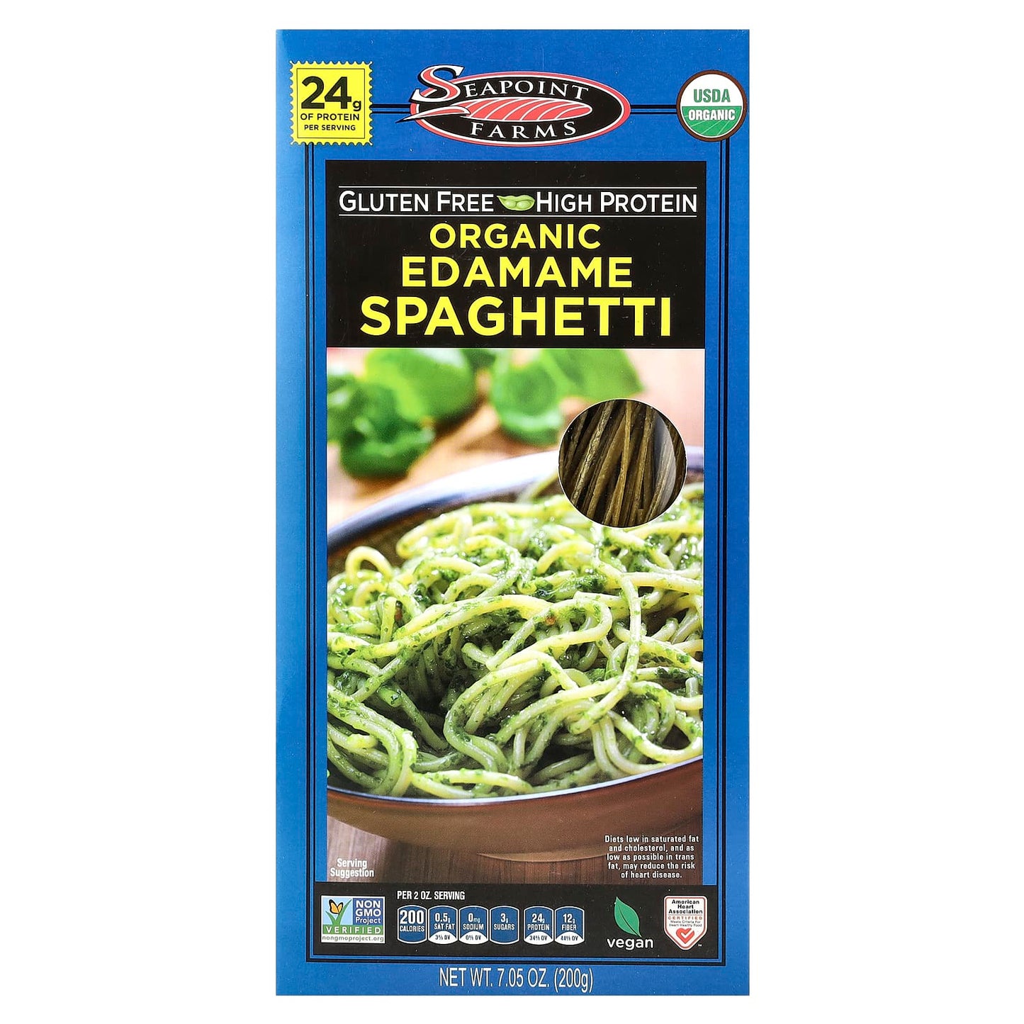 Seapoint Farms, Organic Edamame Spaghetti, 7.05 oz (200 g) - Image 1
