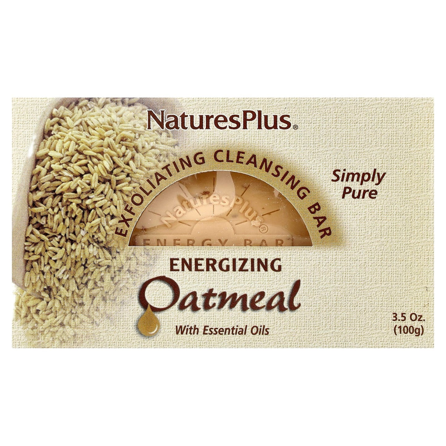 NaturesPlus, Oatmeal Exfoliating Cleansing Bar, 3.5 oz. (100 g) - Image 1